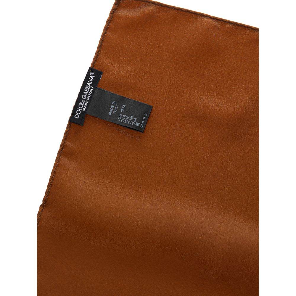 Dolce & Gabbana Brown Silk Pocket Square - Hilstor