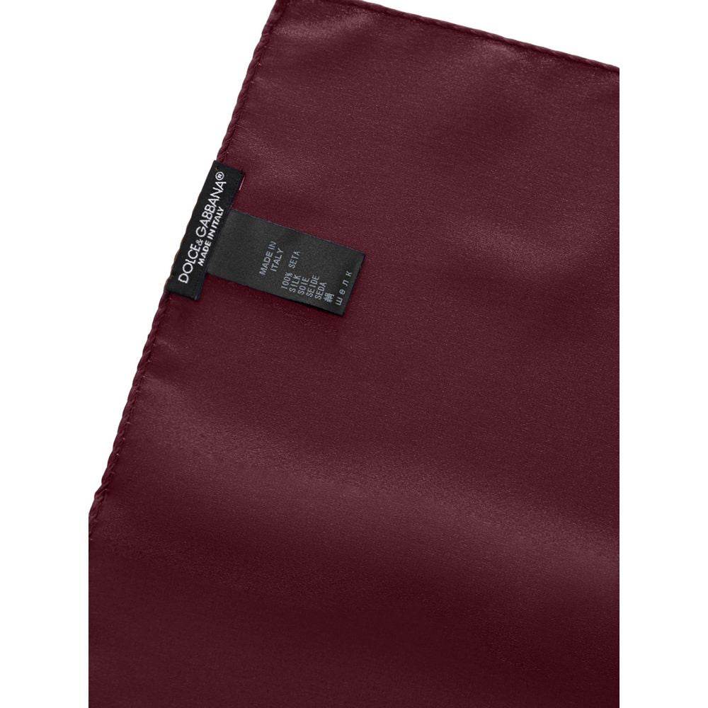 Dolce & Gabbana Bordeaux Silk Pocket Square - Hilstor