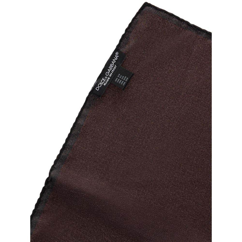 Dolce & Gabbana Brown Silk Pocket Square - Hilstor