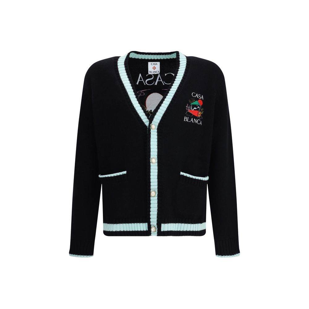 Casablanca Merino Wool embroidered Cardigan - Hilstor