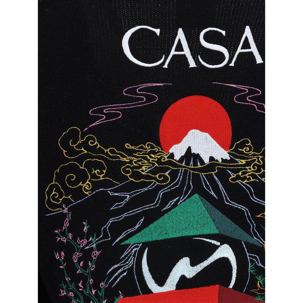 Casablanca Merino Wool embroidered Cardigan - Hilstor