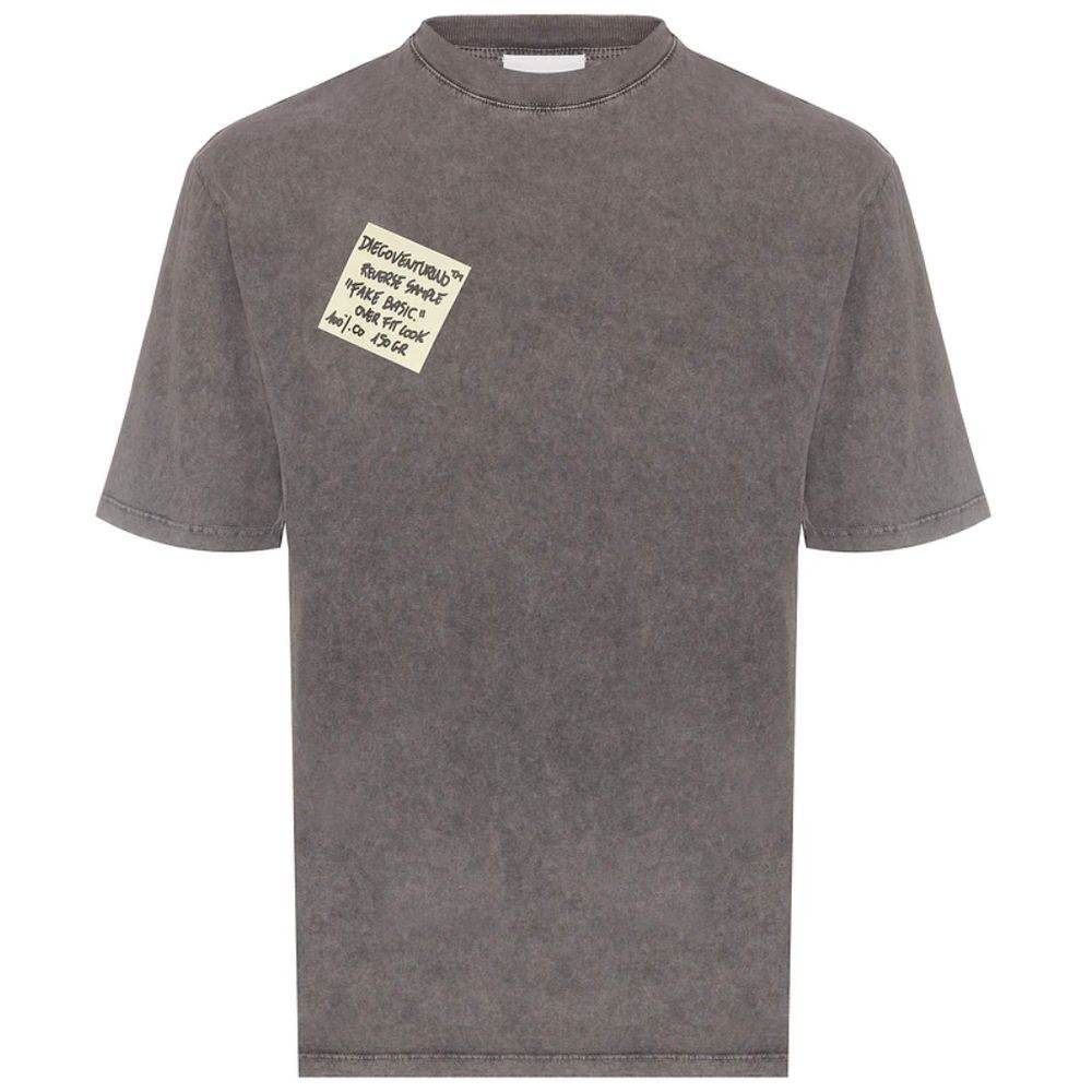 Diego Venturino Gray Cotton T-Shirt - Hilstor