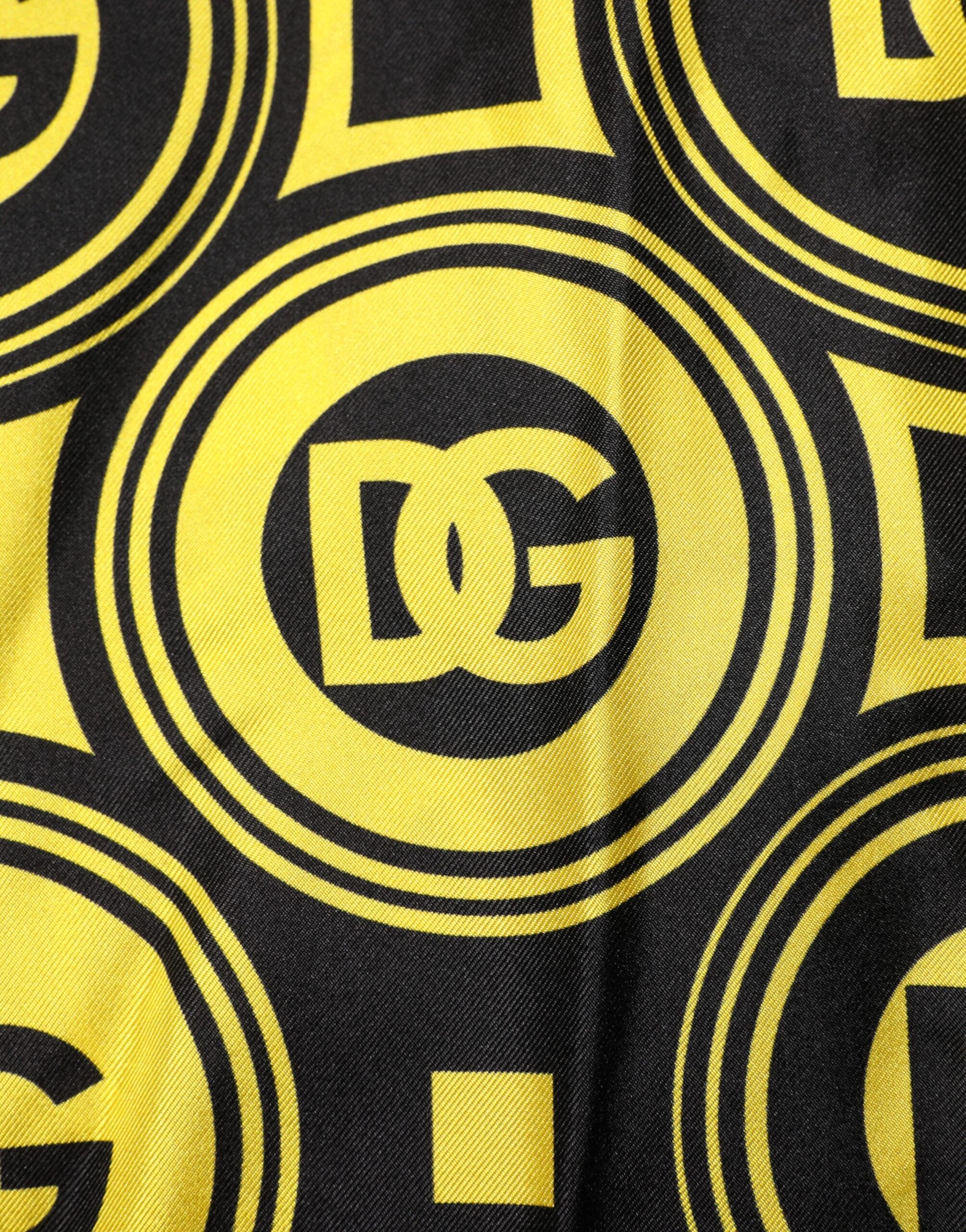 Dolce &amp; Gabbana Gul Silke Sølv DG Logo Geometrisk T-shirt