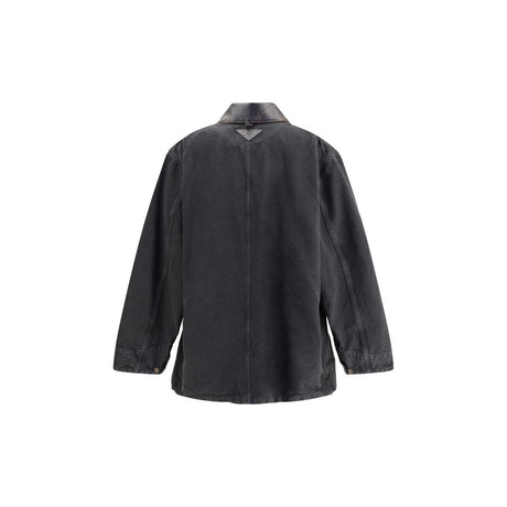 Prada Denim Jacket with leather collar