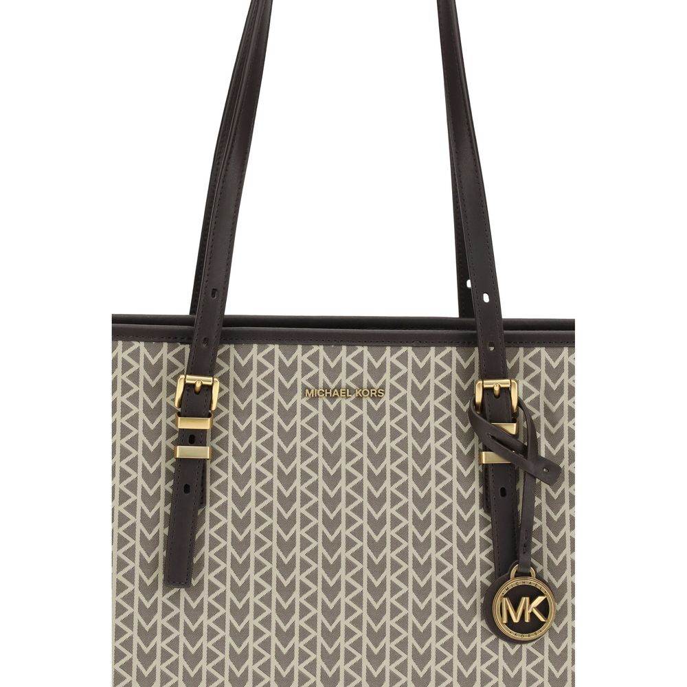 Michael Kors Quinn large jacquard logo Tote Bag - Hilstor