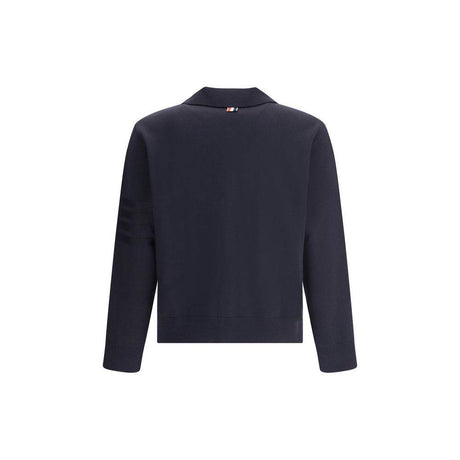 Thom Browne Double Face Full Zip Up Cardigan In Meri - Hilstor