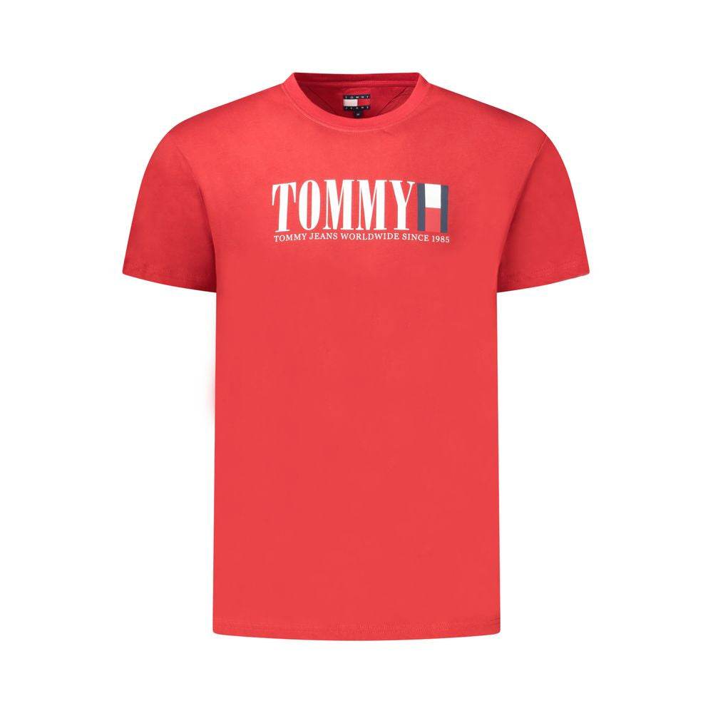 Tommy Hilfiger Red Cotton Men T-Shirt - Hilstor