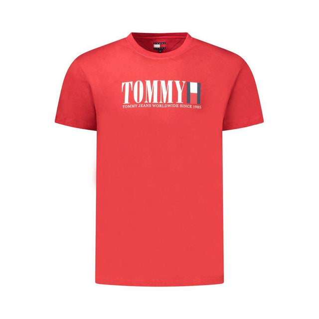 Tommy Hilfiger Red Cotton Men T-Shirt - Hilstor