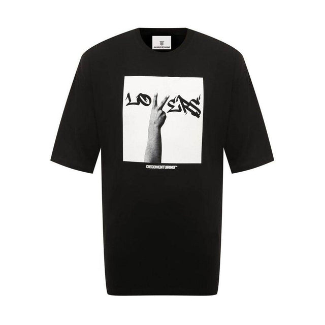 Diego Venturino Black Cotton T-Shirt - Hilstor
