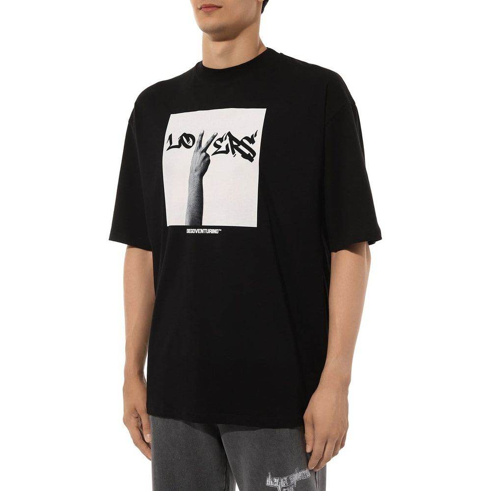 Diego Venturino Black Cotton T-Shirt - Hilstor