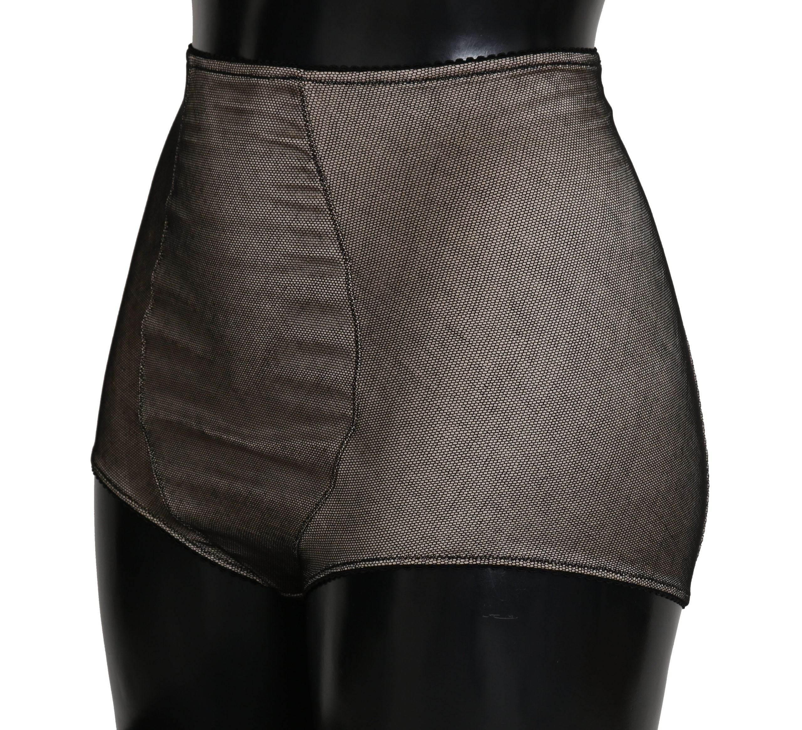 Dolce & Gabbana Beige Black Net Cotton Blend Chic Underwear - Hilstor