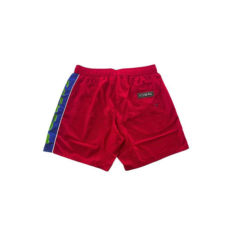 Iceberg Red Polyester Men Swim Short - Hilstor