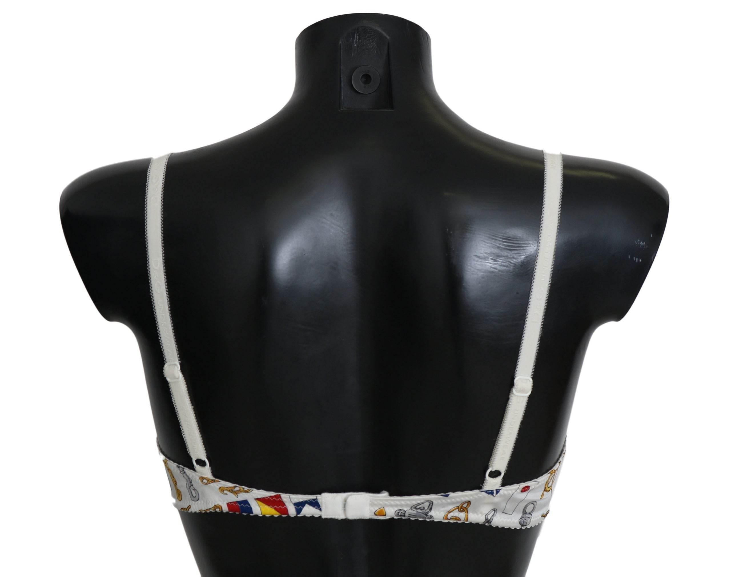 Dolce & Gabbana Elegant White Sailor Print Stretch Bra - Hilstor