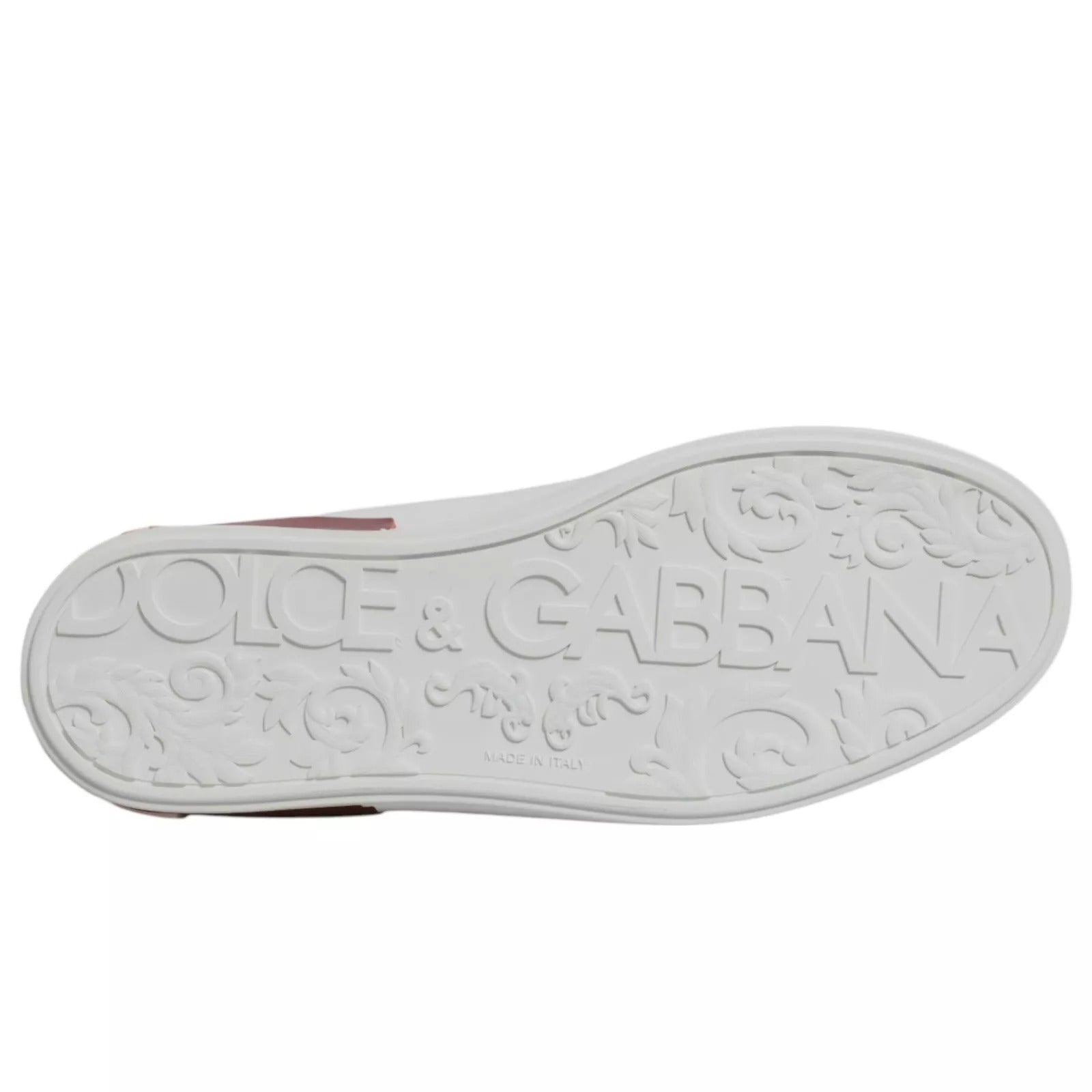 Dolce &amp; Gabbana Hvid Rød Læder Logo Portofino Sneaker
