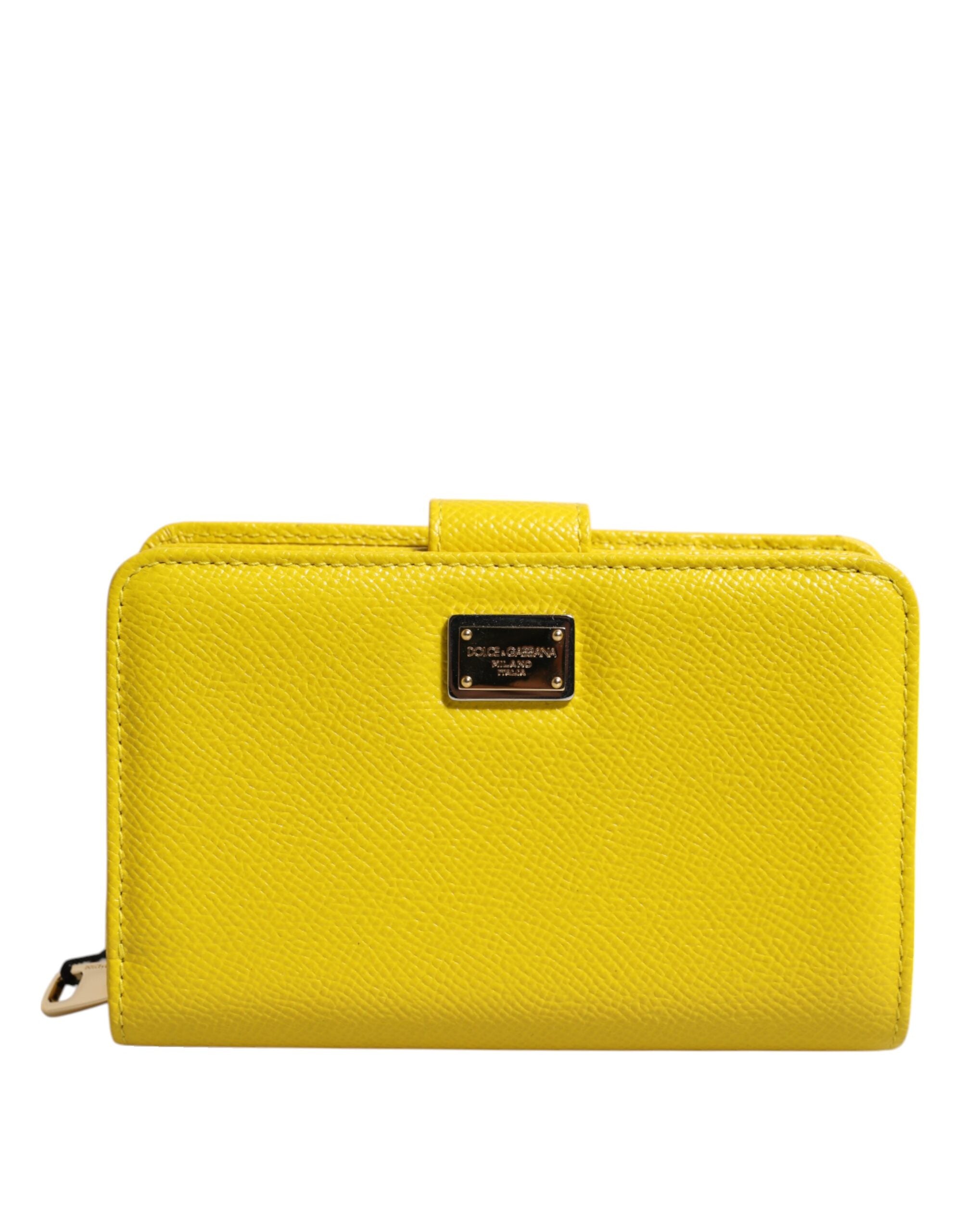 Dolce &amp; Gabbana Gul Læder Bifold Continental Clutch Pung