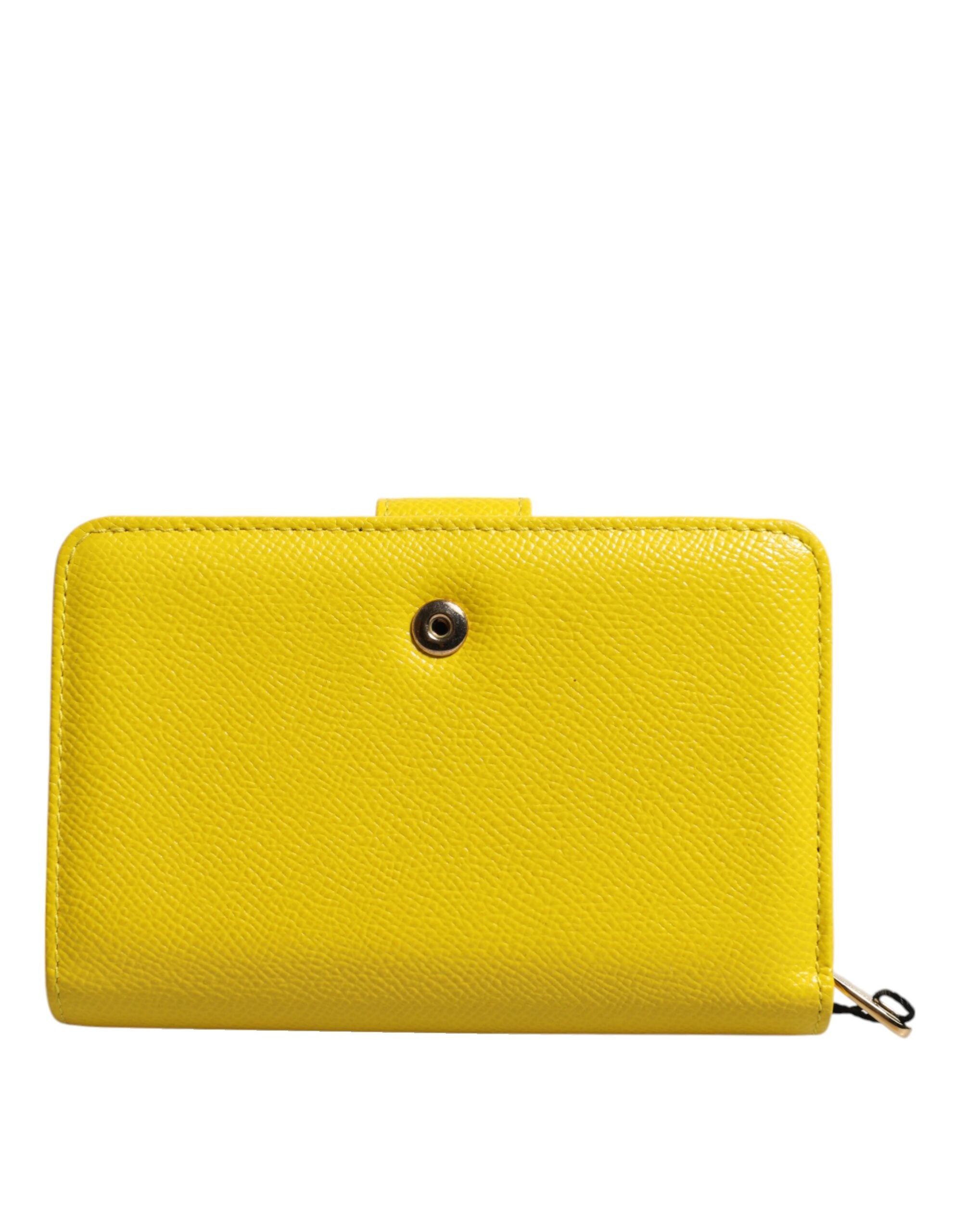 Dolce &amp; Gabbana Gul Læder Bifold Continental Clutch Pung