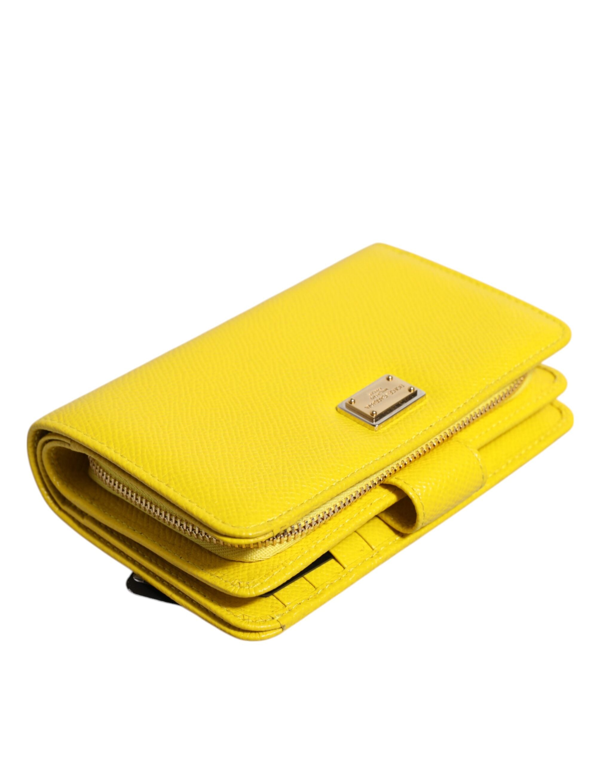 Dolce &amp; Gabbana Gul Læder Bifold Continental Clutch Pung