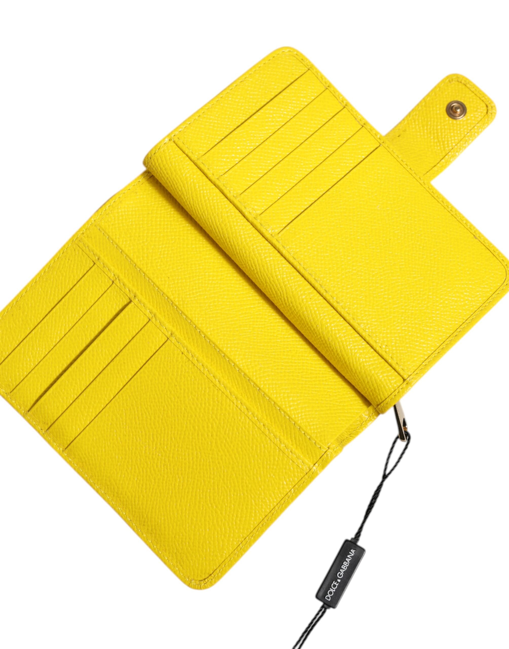 Dolce &amp; Gabbana Gul Læder Bifold Continental Clutch Pung