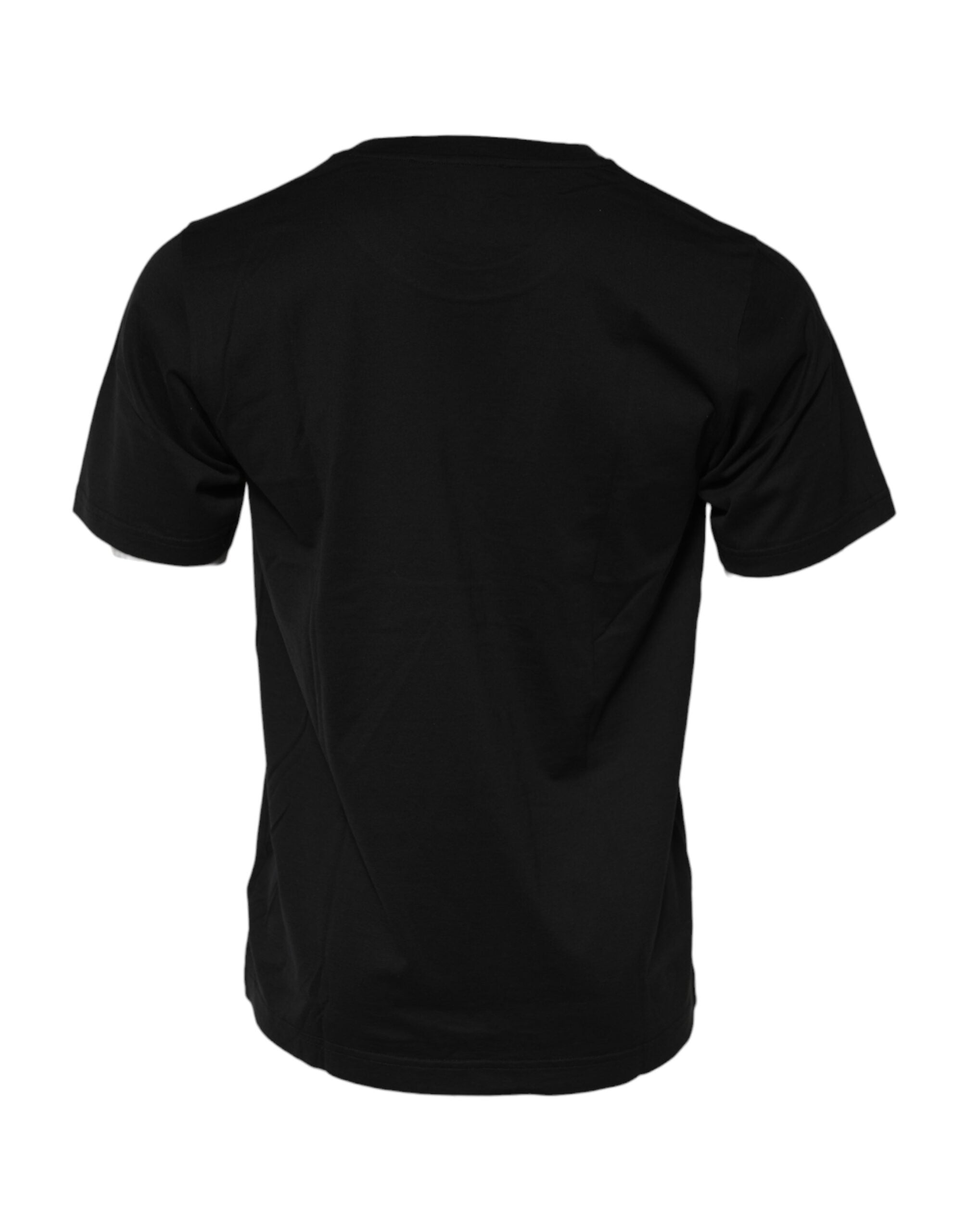 Dolce &amp; Gabbana Sort DG Royals Bomuld T-shirt med Rund Hals