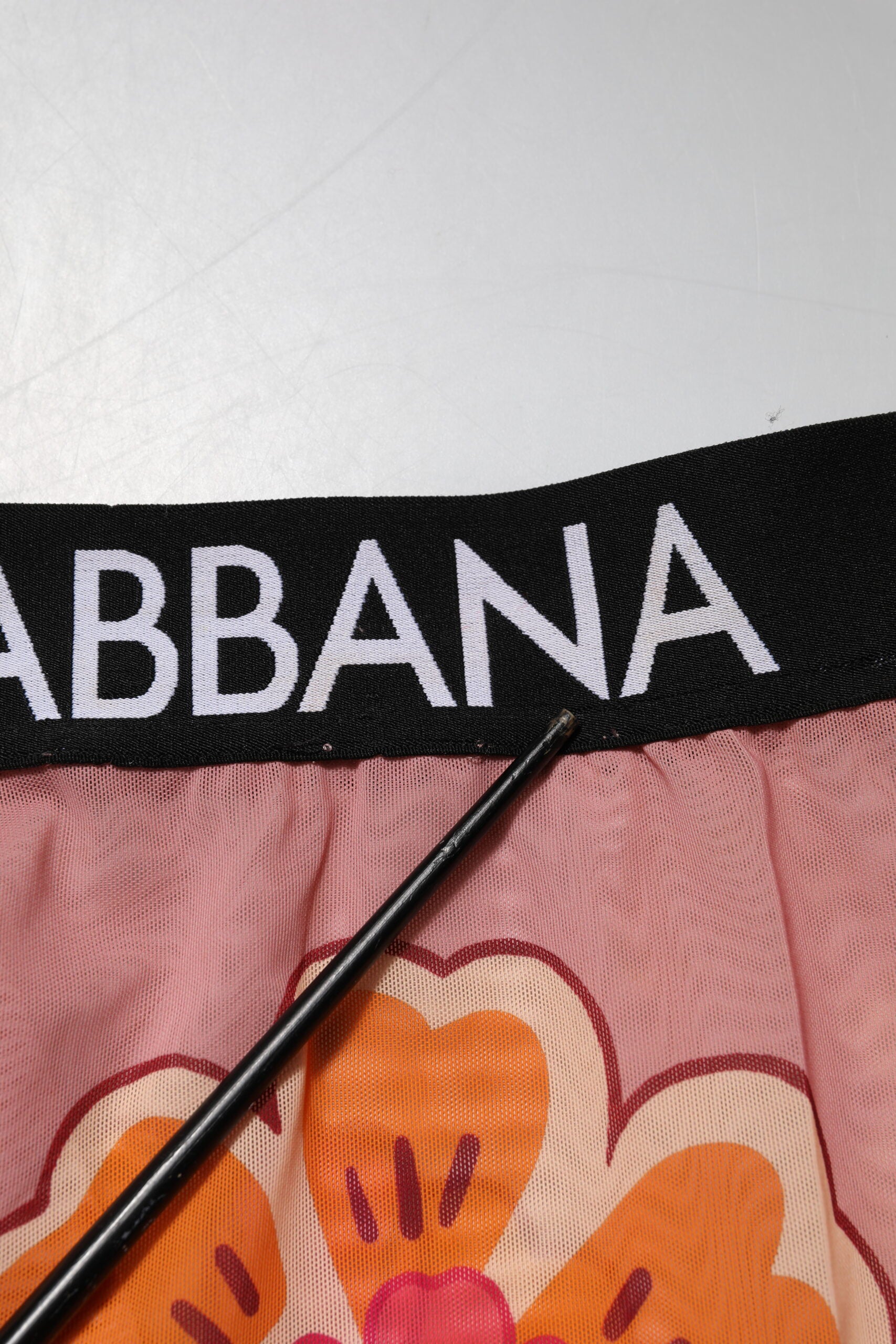 Dolce &amp; Gabbana lyserøde blomsterleggings med stretch i taljen