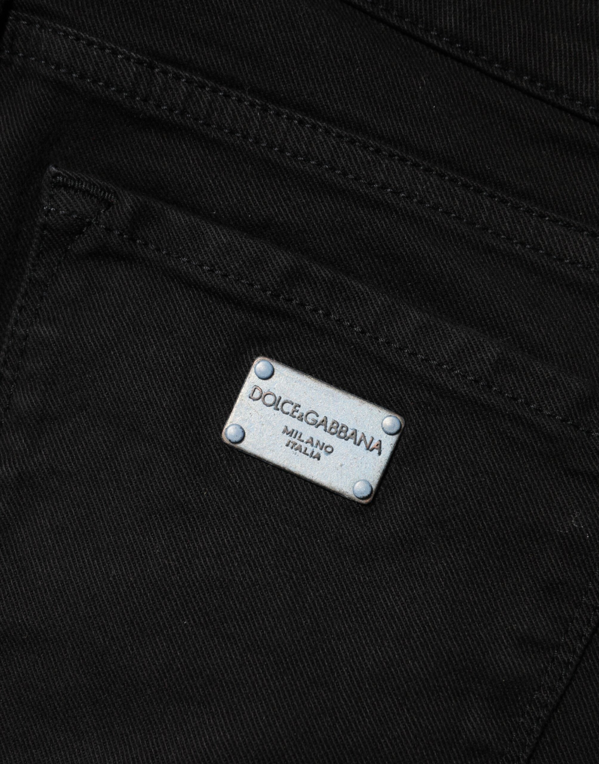 Dolce &amp; Gabbana Sorte Bomulds Skinny Mellemhøj Talje Denim Jeans 