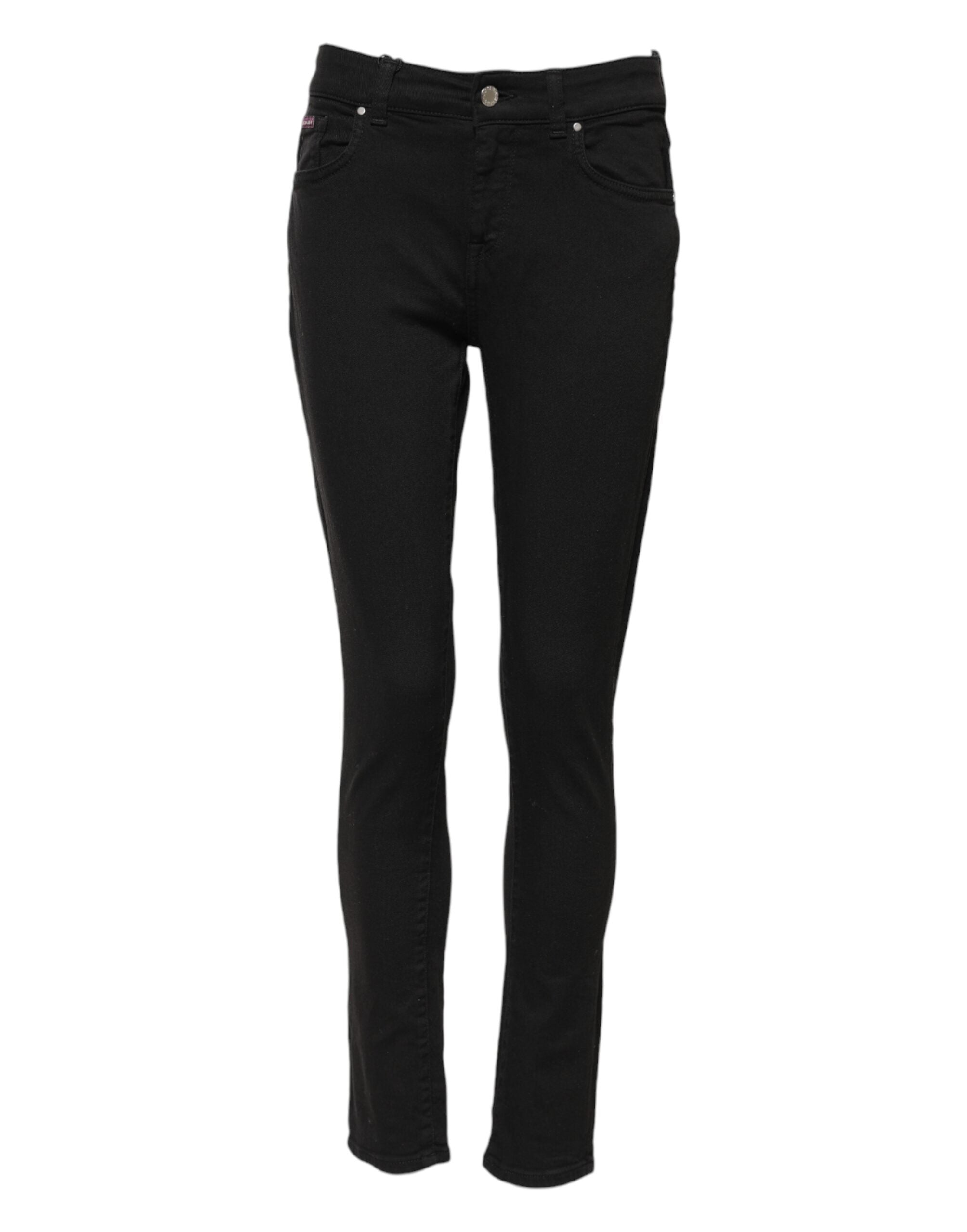 Dolce &amp; Gabbana Sorte Bomulds Skinny Mellemhøj Talje Denim Jeans 