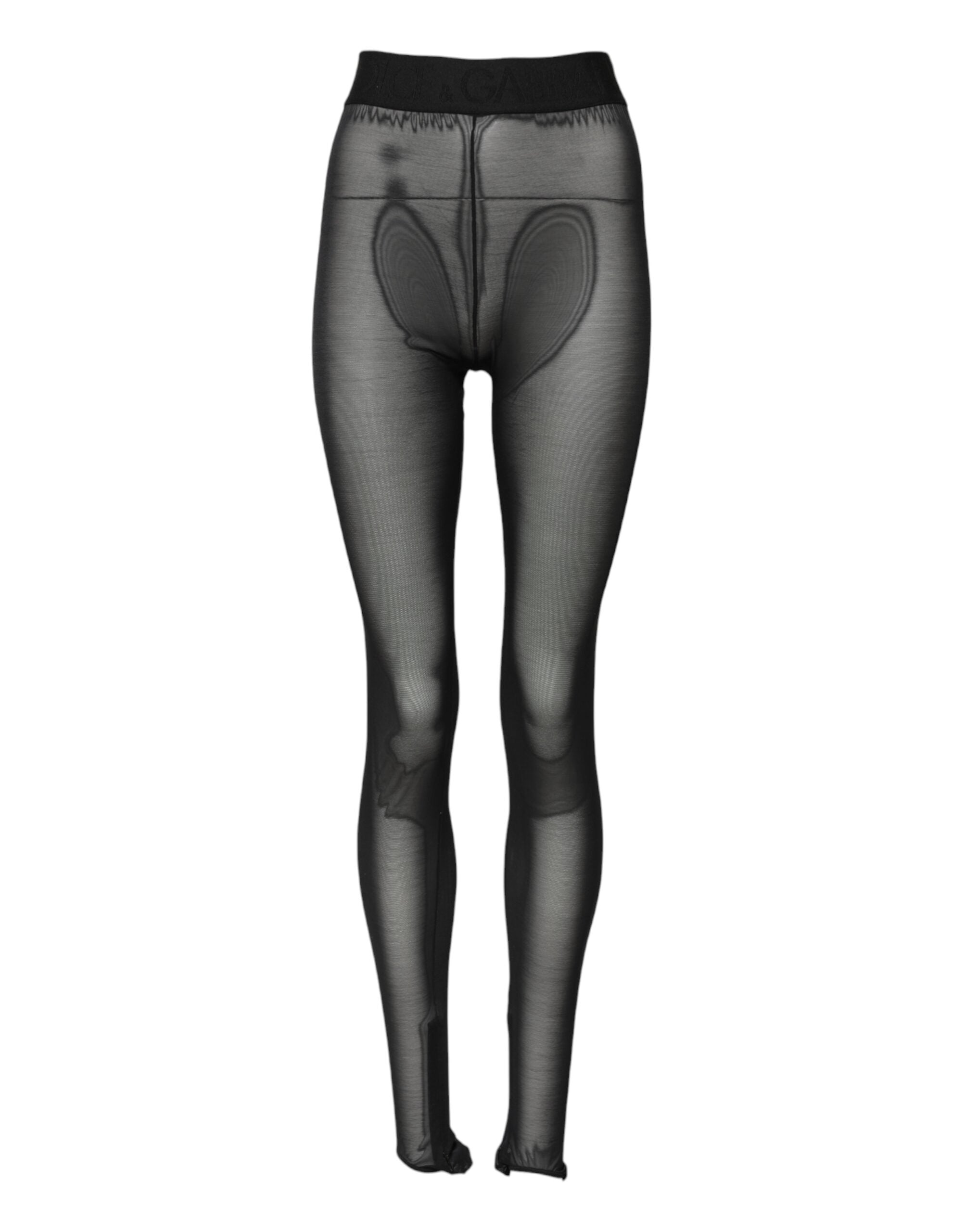 Dolce &amp; Gabbana Sorte Nylon Leggings Stretchbukser