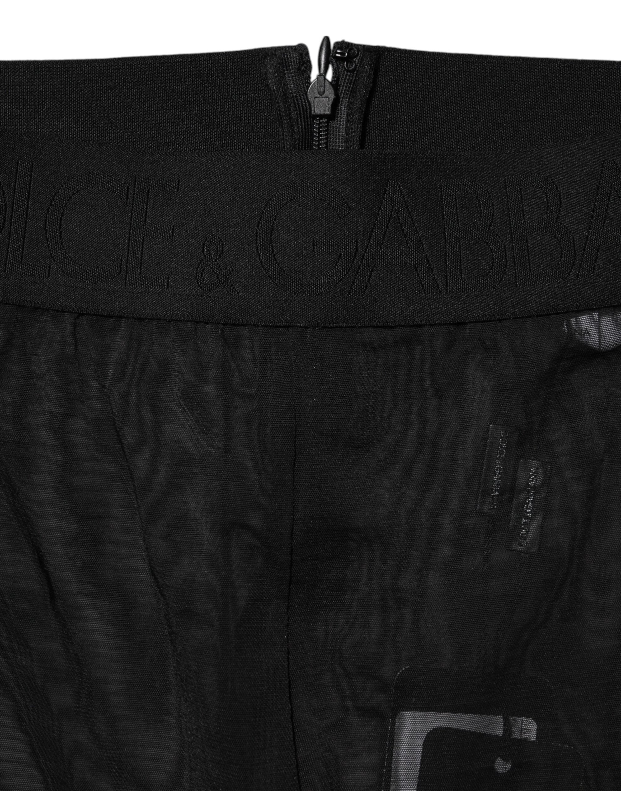 Dolce &amp; Gabbana Sorte Nylon Leggings Stretchbukser