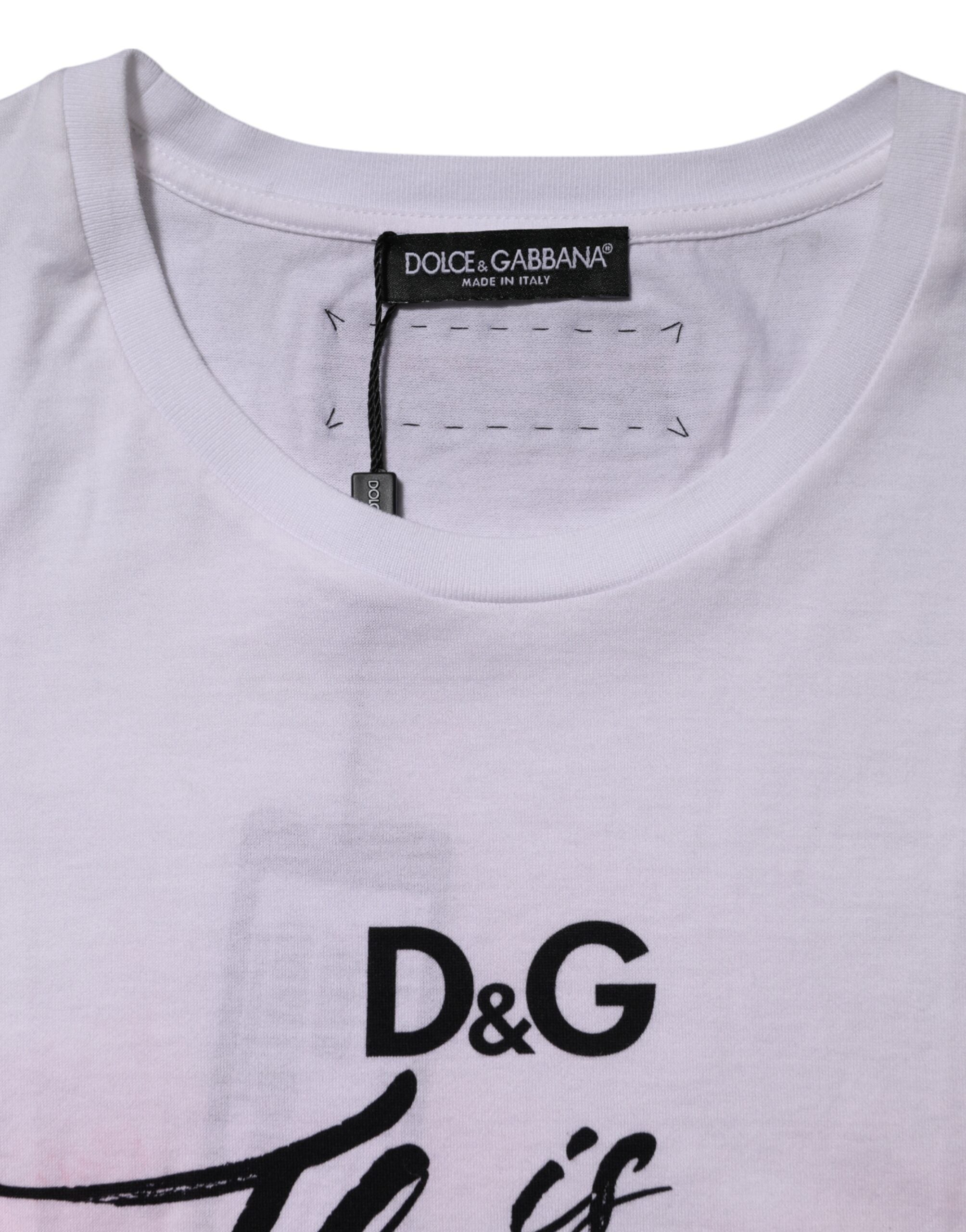 Dolce & Gabbana White DG Floral Embellishment Top T-shirt