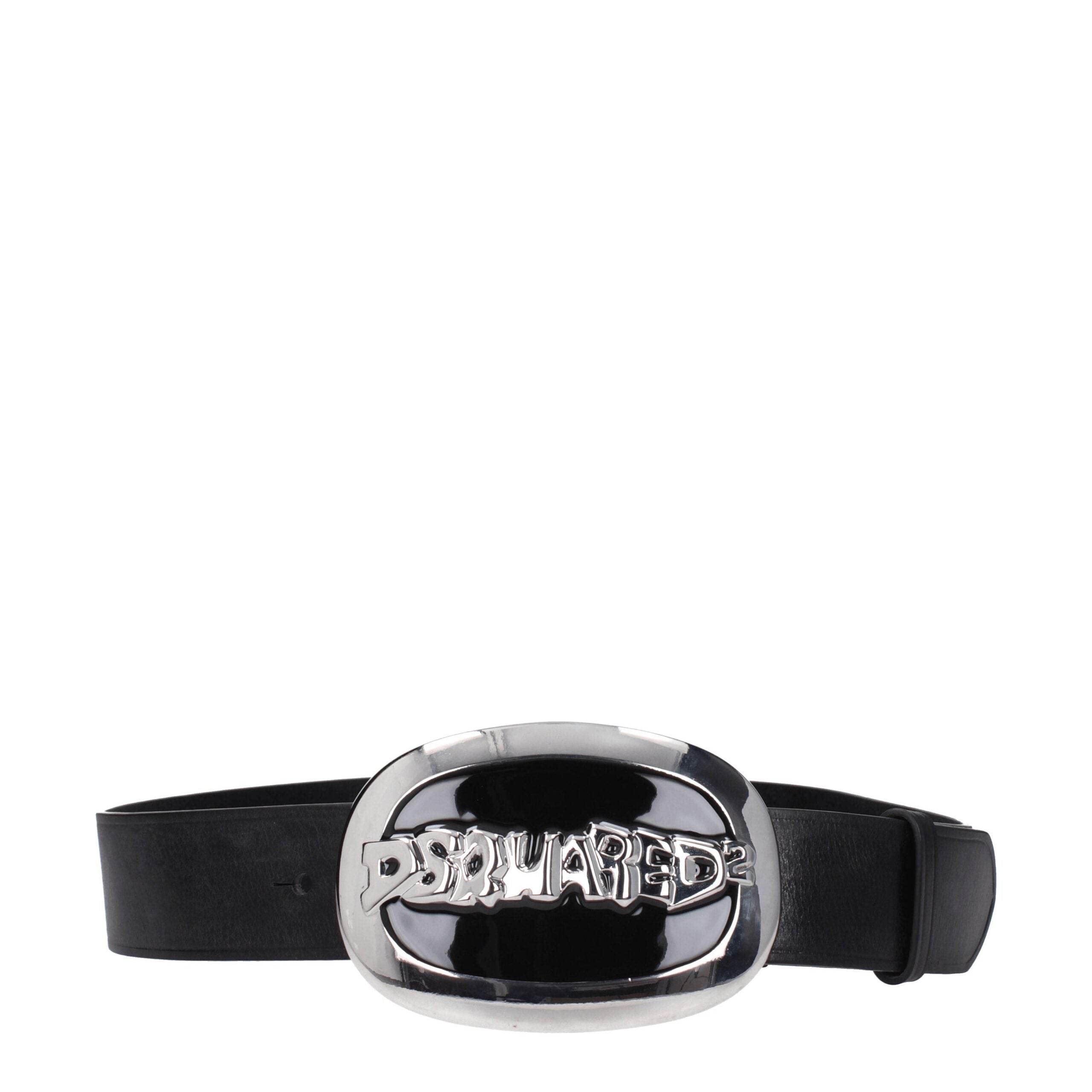 Dsquared² Black Leather Belts - Hilstor