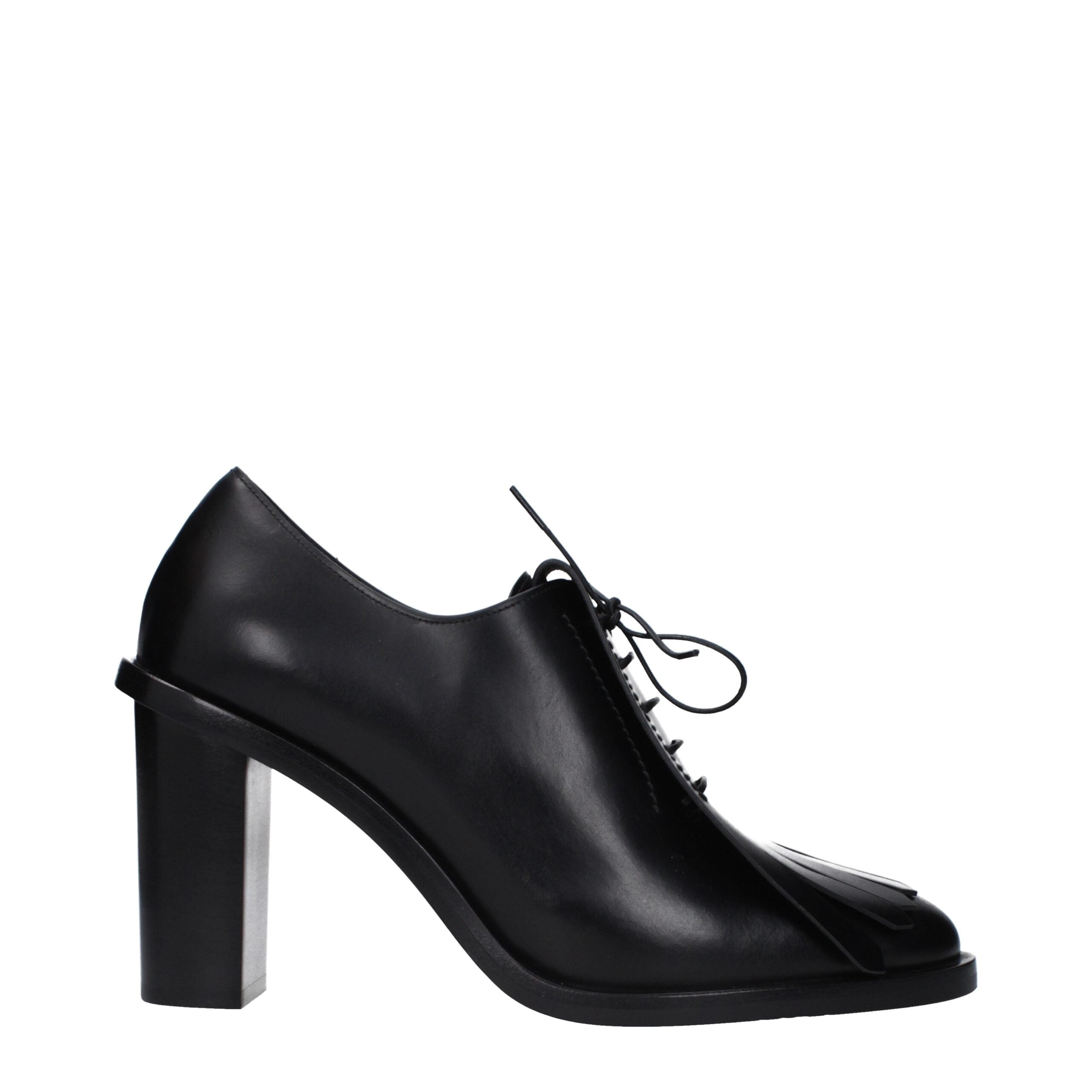 Max Mara Black Leather Lace-Up