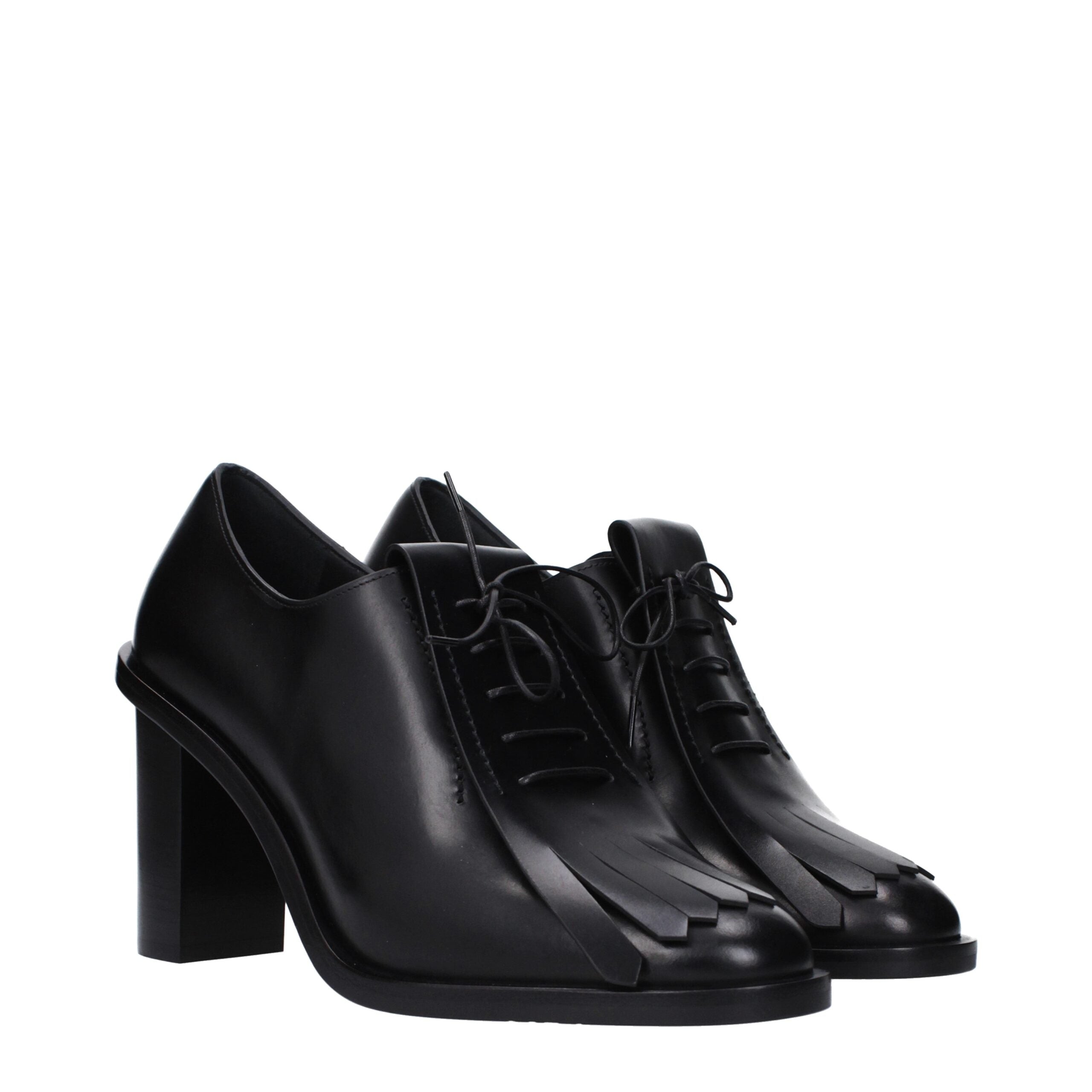 Max Mara Black Leather Lace-Up