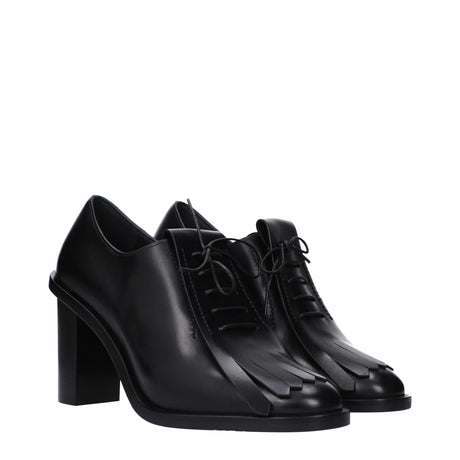 Max Mara Black Leather Lace-Up