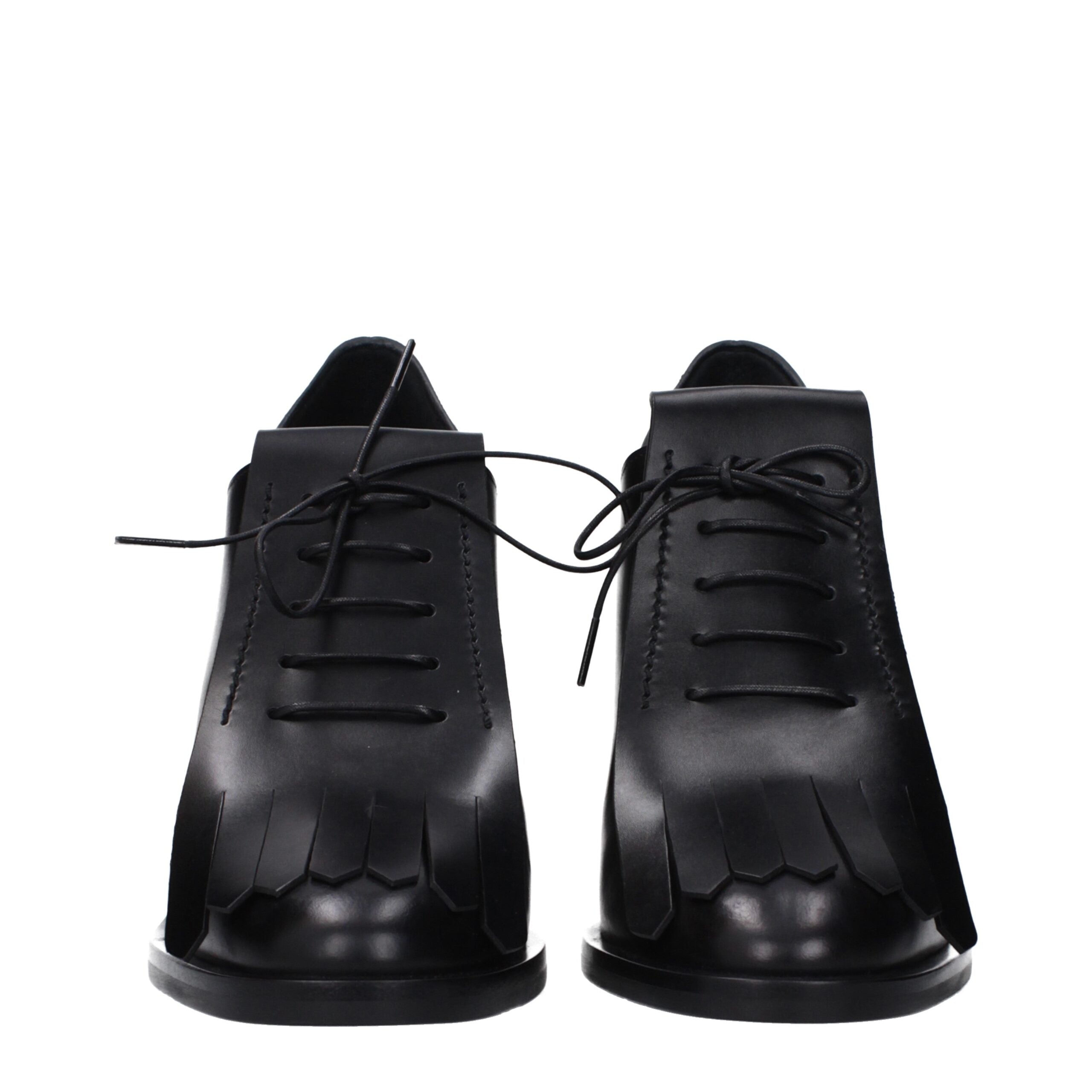 Max Mara Black Leather Lace-Up