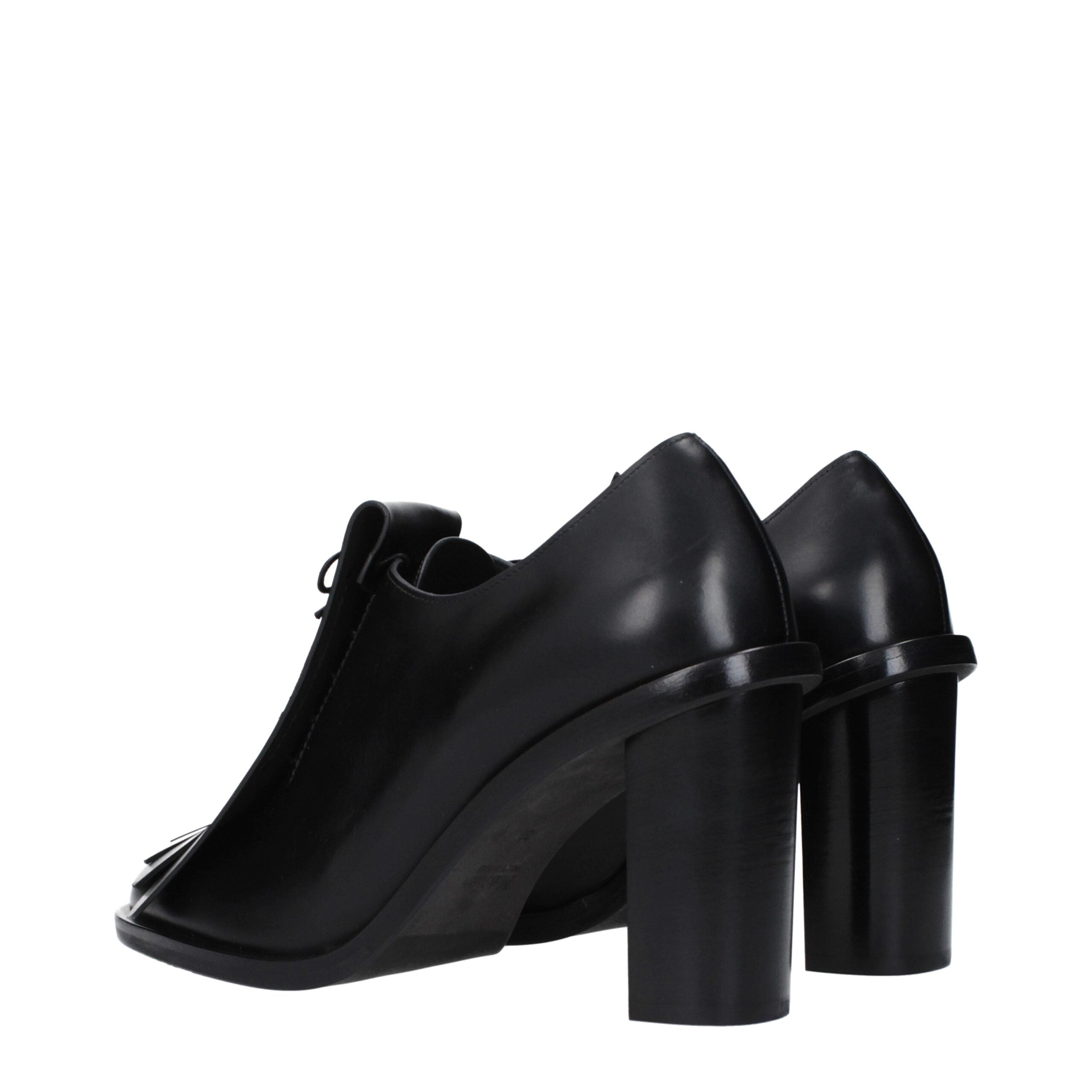Max Mara Black Leather Lace-Up