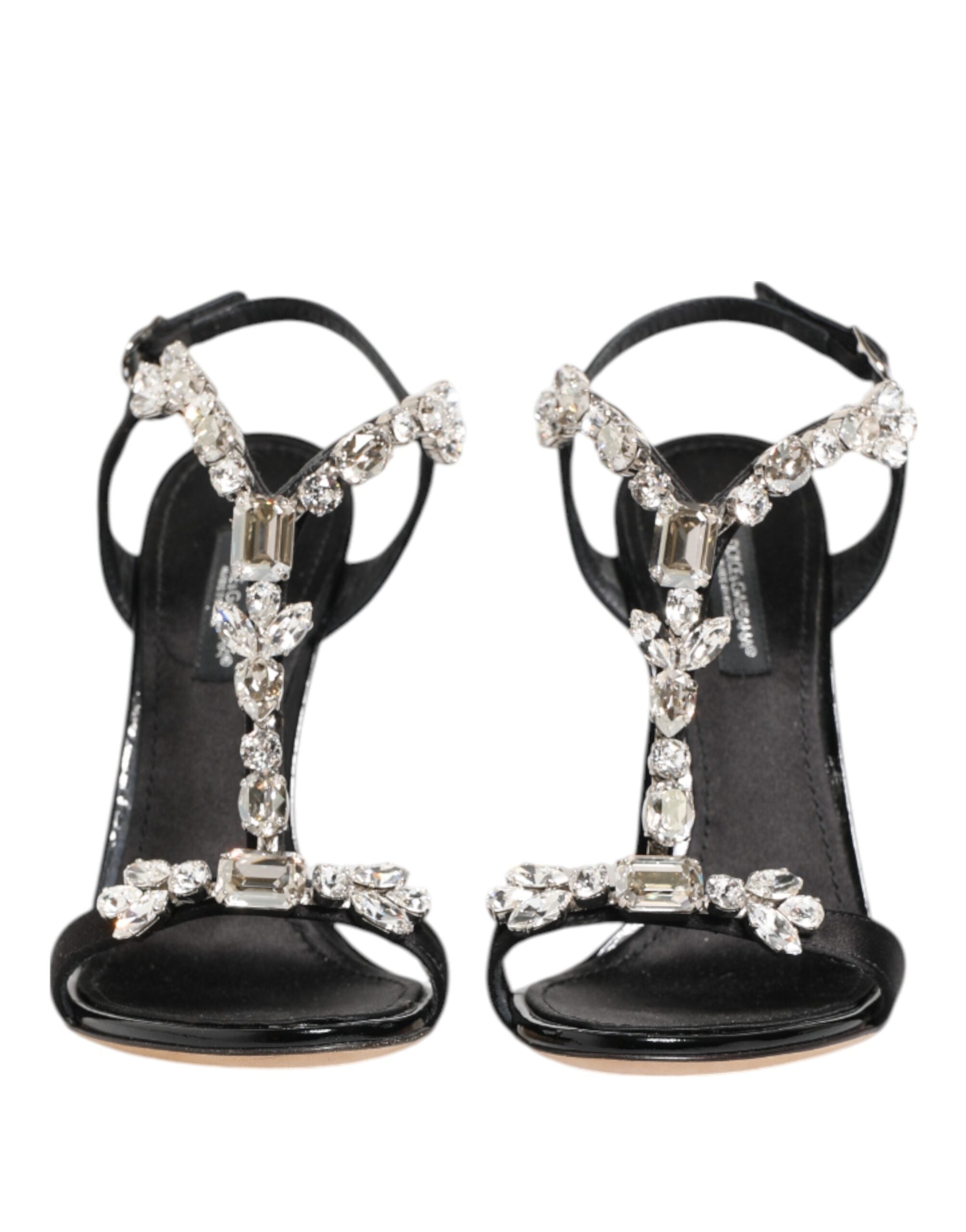 Dolce &amp; Gabbana Svarta Keira Kristaller Klackskor Sandaler