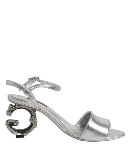 Dolce & Gabbana Silver KEIRA Heels Ankle Strap Sandals Shoes