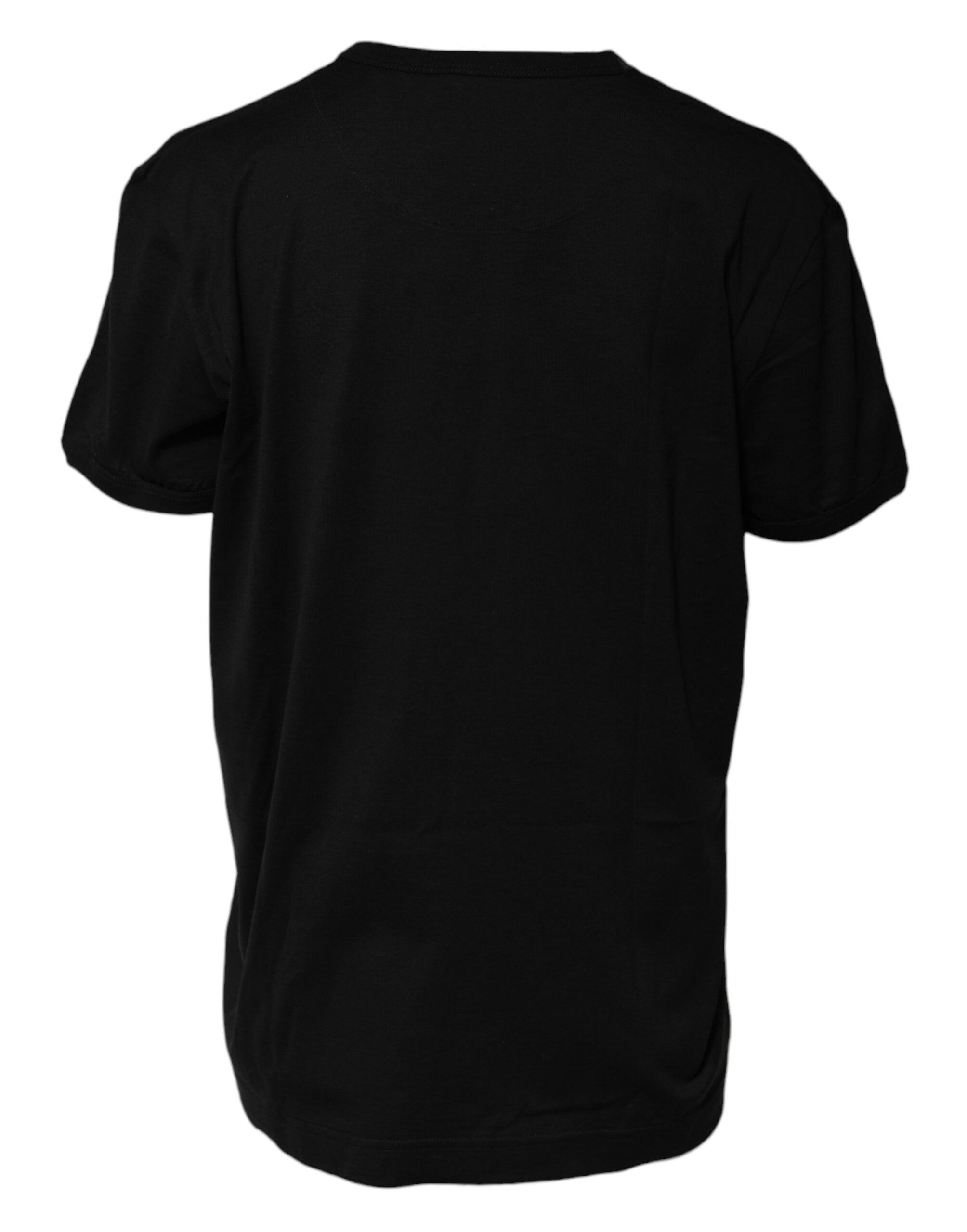 Dolce &amp; Gabbana Sort bomulds-T-shirt med rund hals og Goodluck-logo