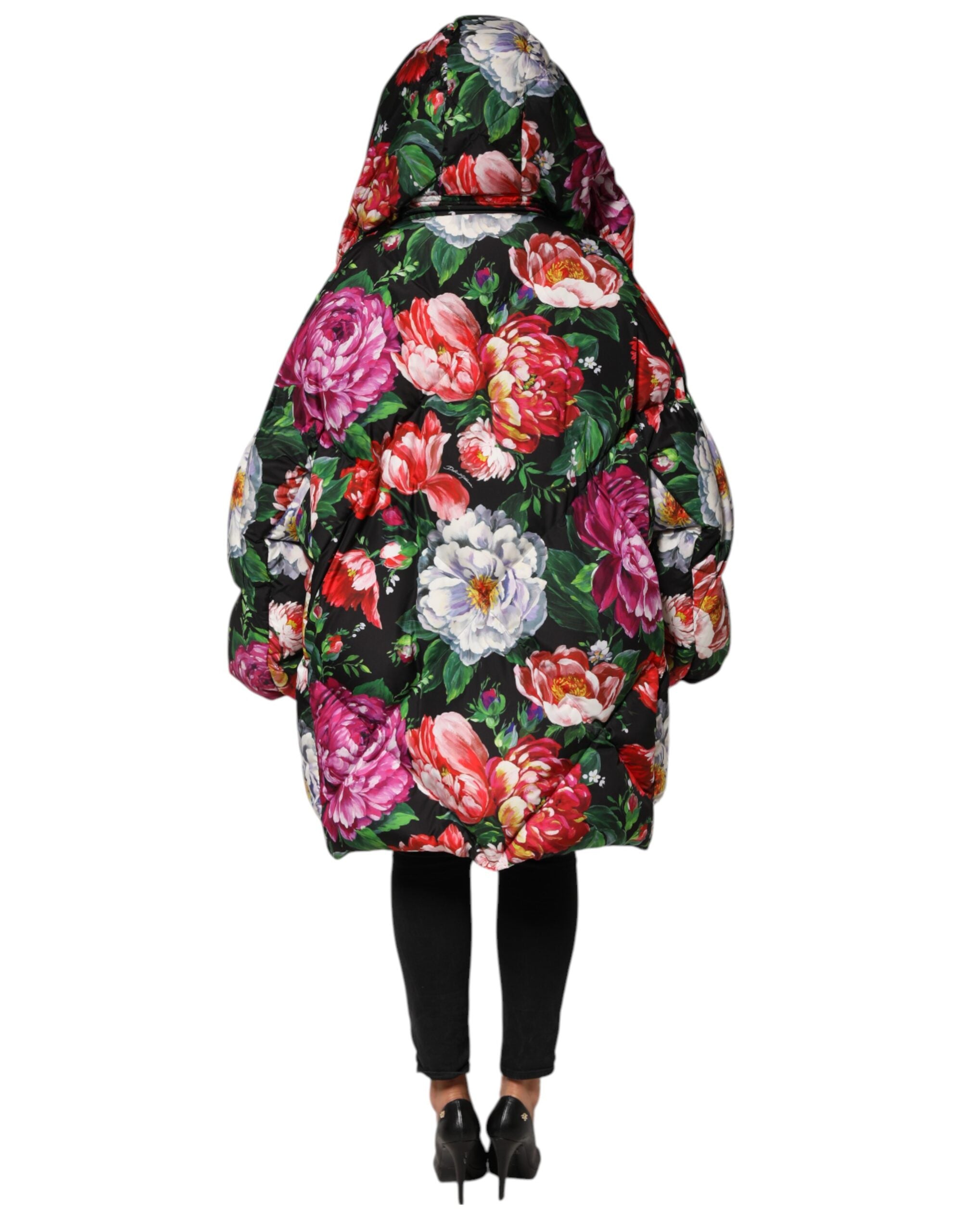 Dolce &amp; Gabbana Flerfarvet Blomsterprintet Hættetrøje med Pufferjakke