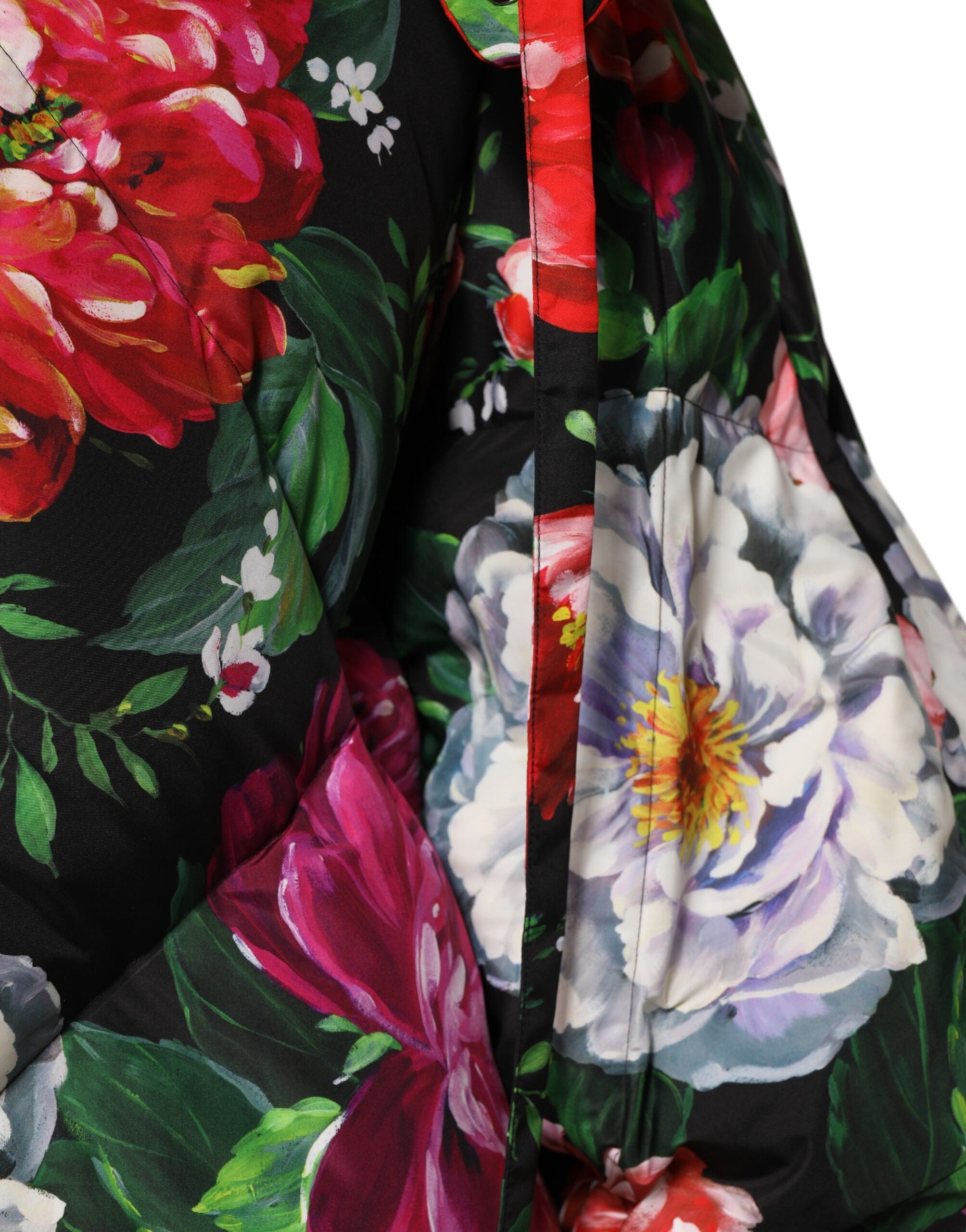 Dolce &amp; Gabbana Flerfarvet Blomsterprintet Hættetrøje med Pufferjakke