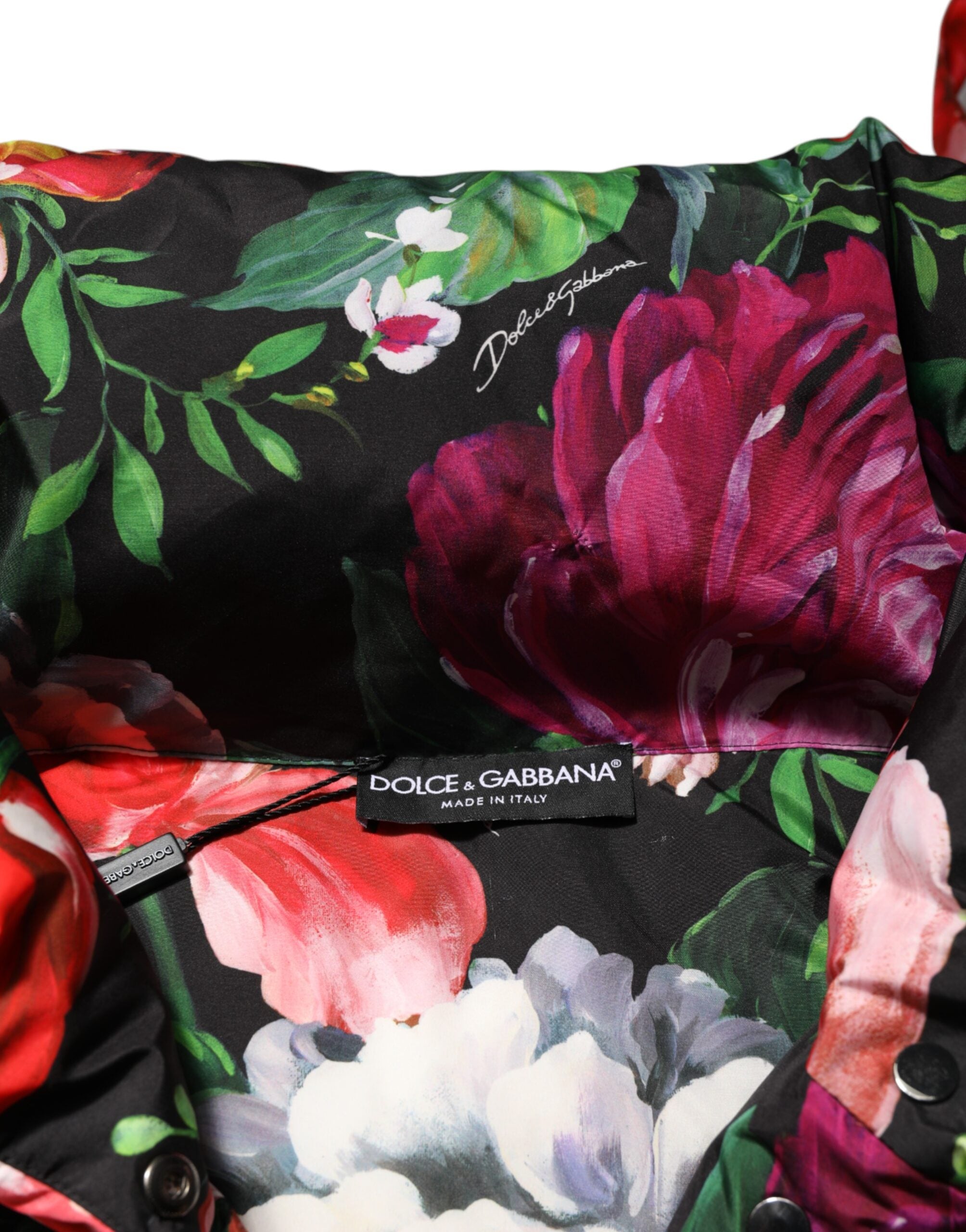 Dolce &amp; Gabbana Flerfarvet Blomsterprintet Hættetrøje med Pufferjakke