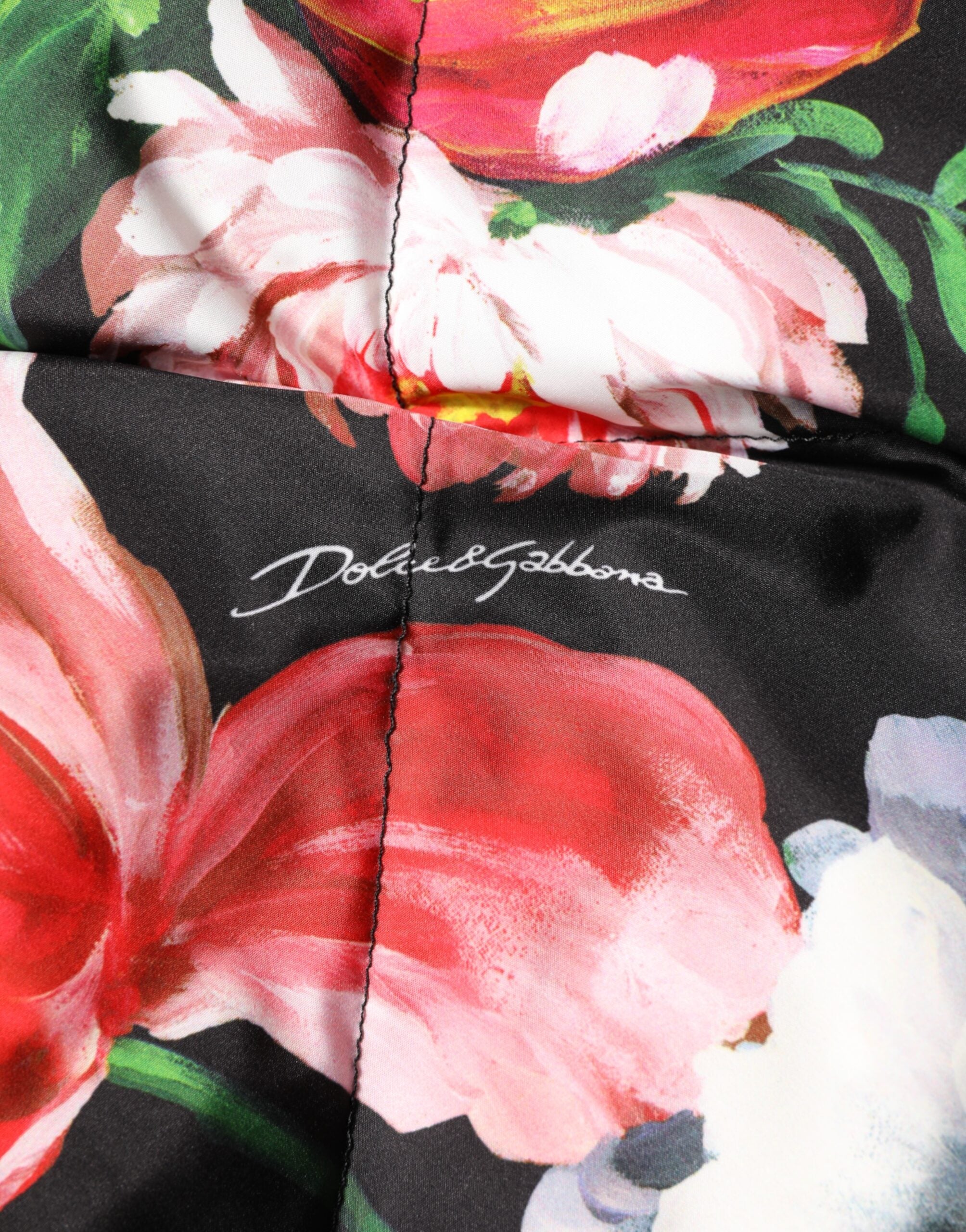 Dolce &amp; Gabbana Flerfarvet Blomsterprintet Hættetrøje med Pufferjakke