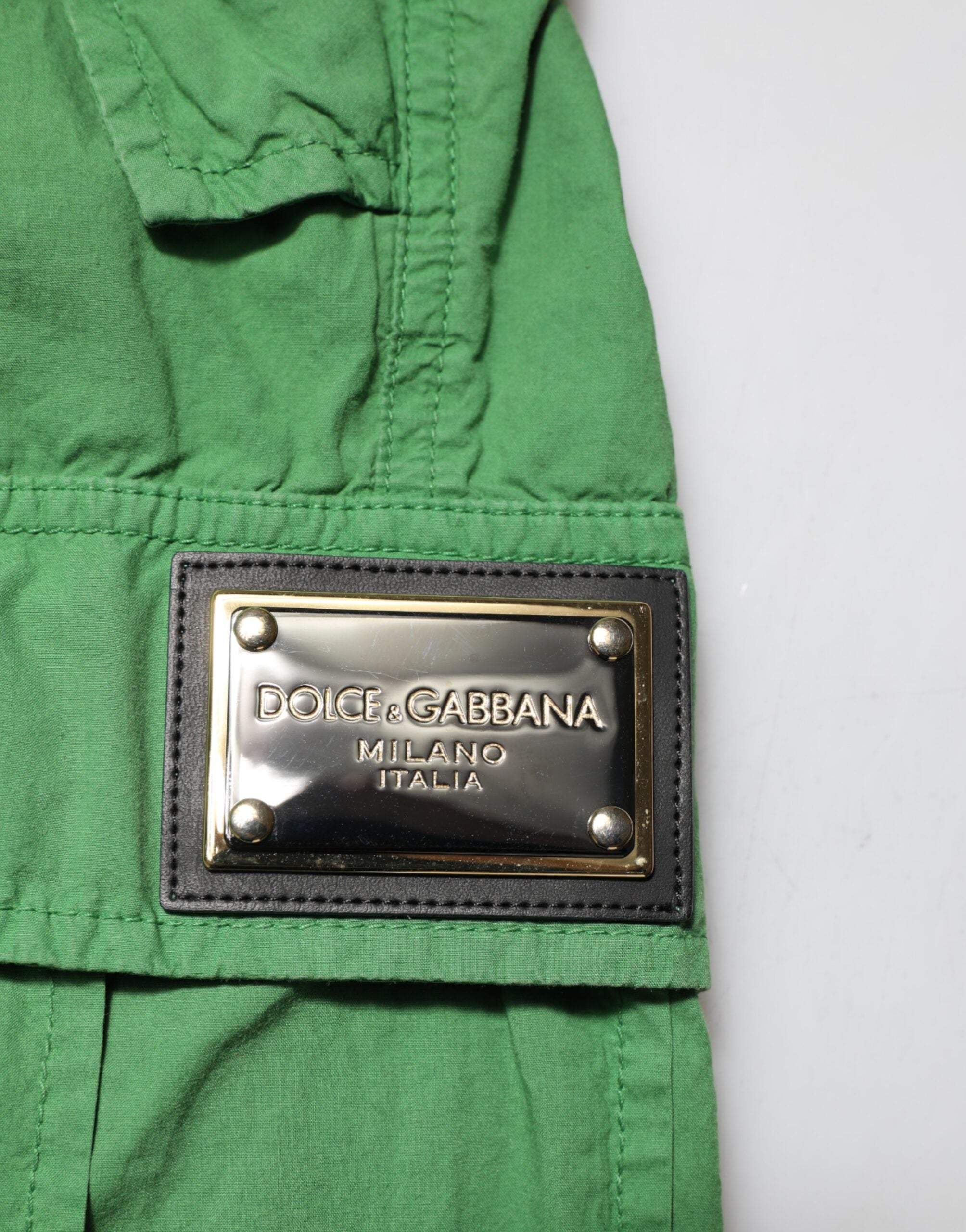 Dolce &amp; Gabbana Grønne Bomulds Cargobukser med Høj Talje