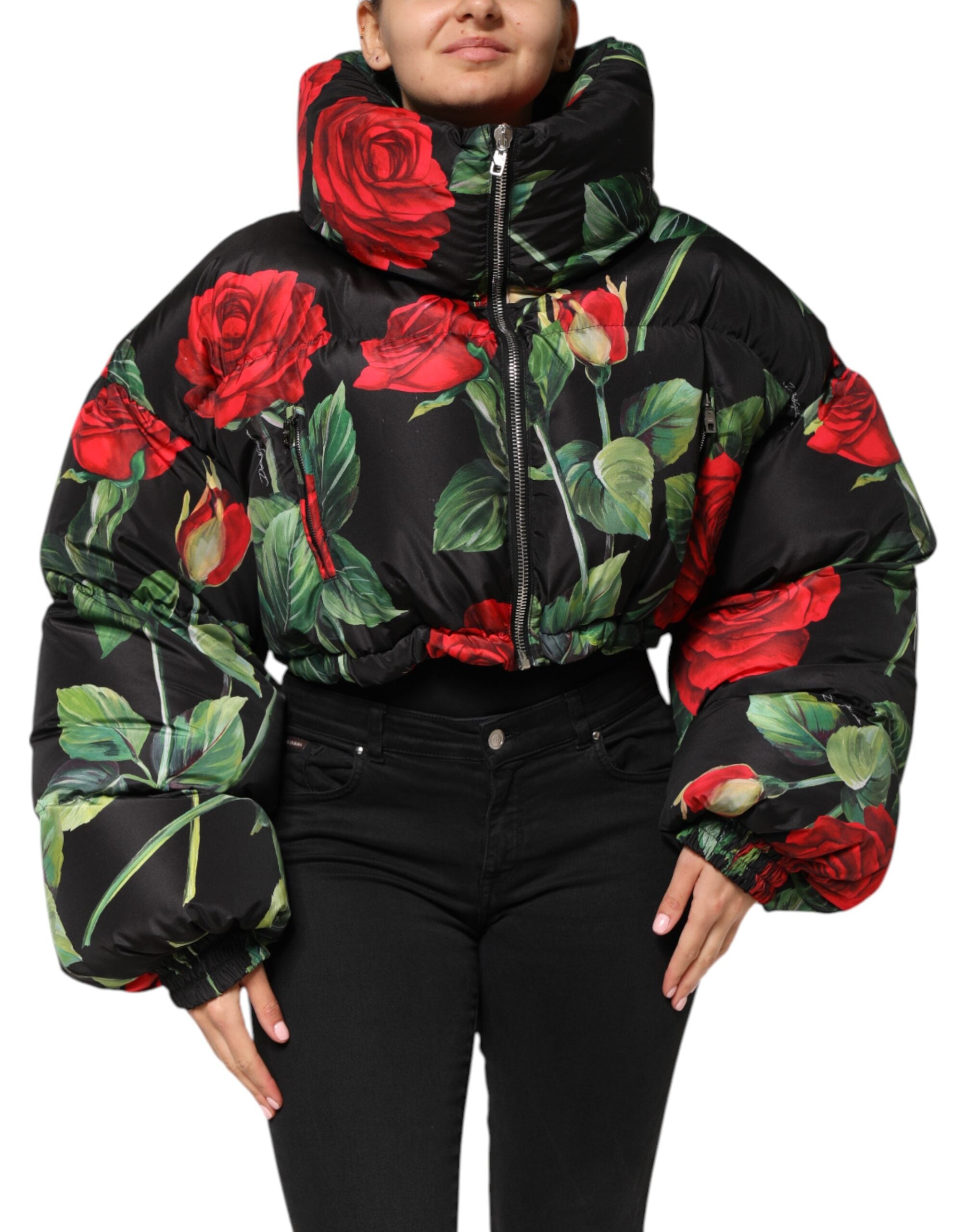 Dolce &amp; Gabbana Flerfarvet Blomsterduftfrakke Jakke med Lynlås