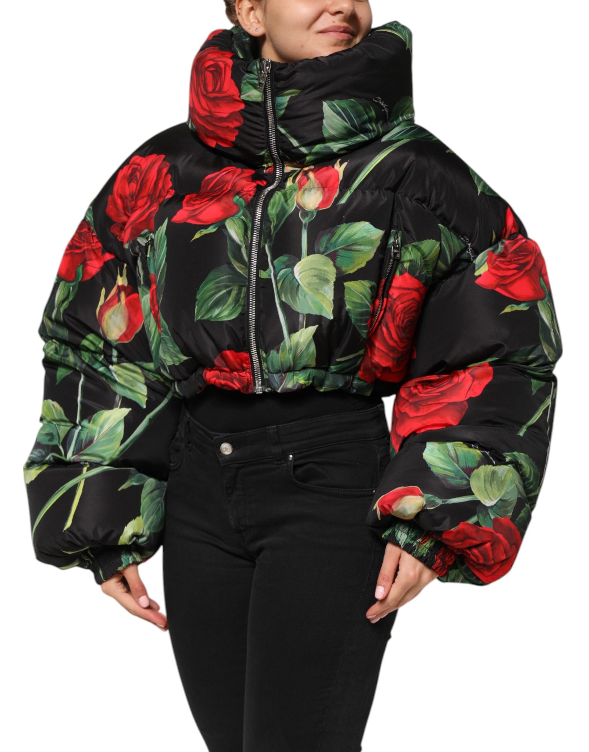 Dolce &amp; Gabbana Flerfarvet Blomsterduftfrakke Jakke med Lynlås