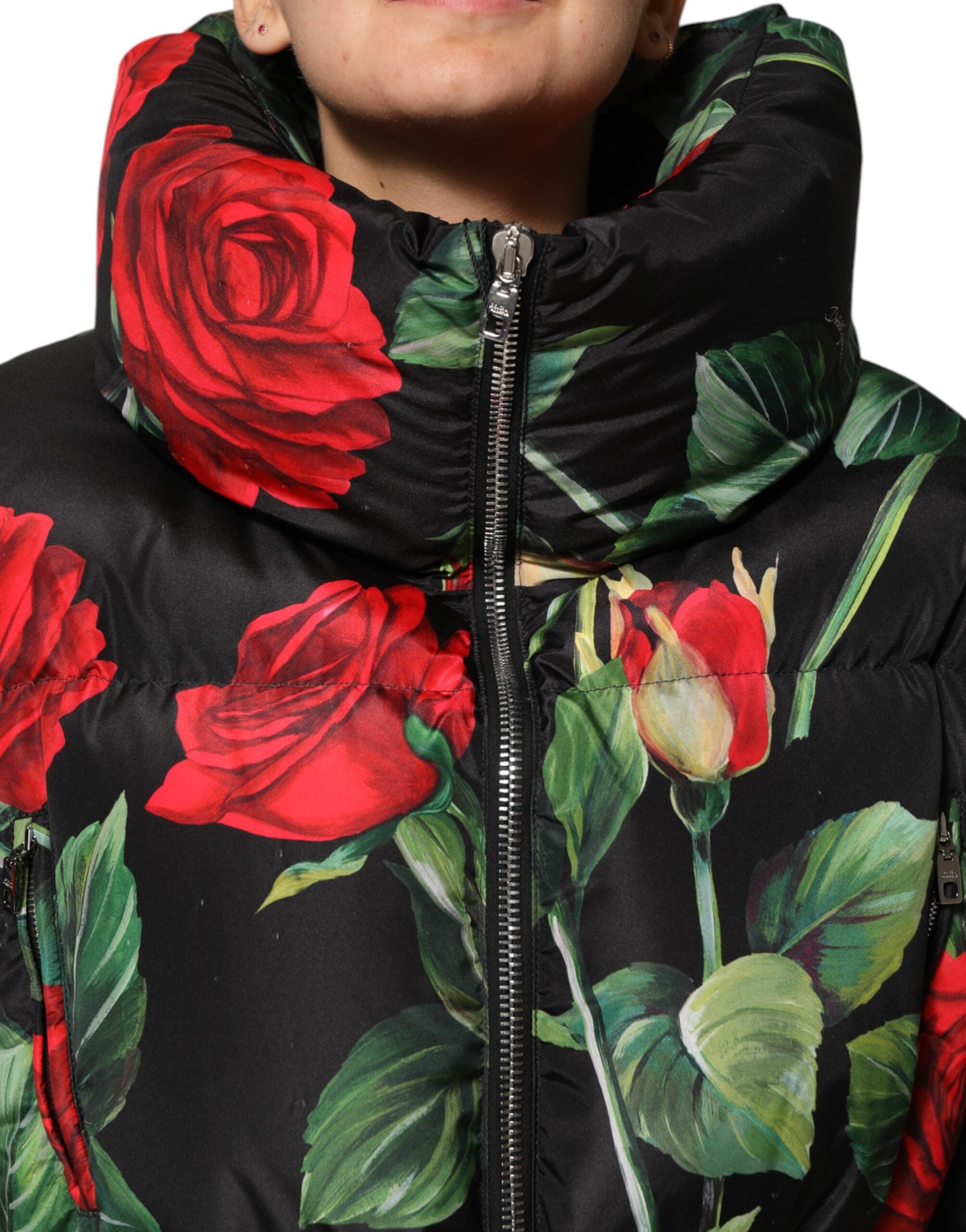 Dolce &amp; Gabbana Flerfarvet Blomsterduftfrakke Jakke med Lynlås