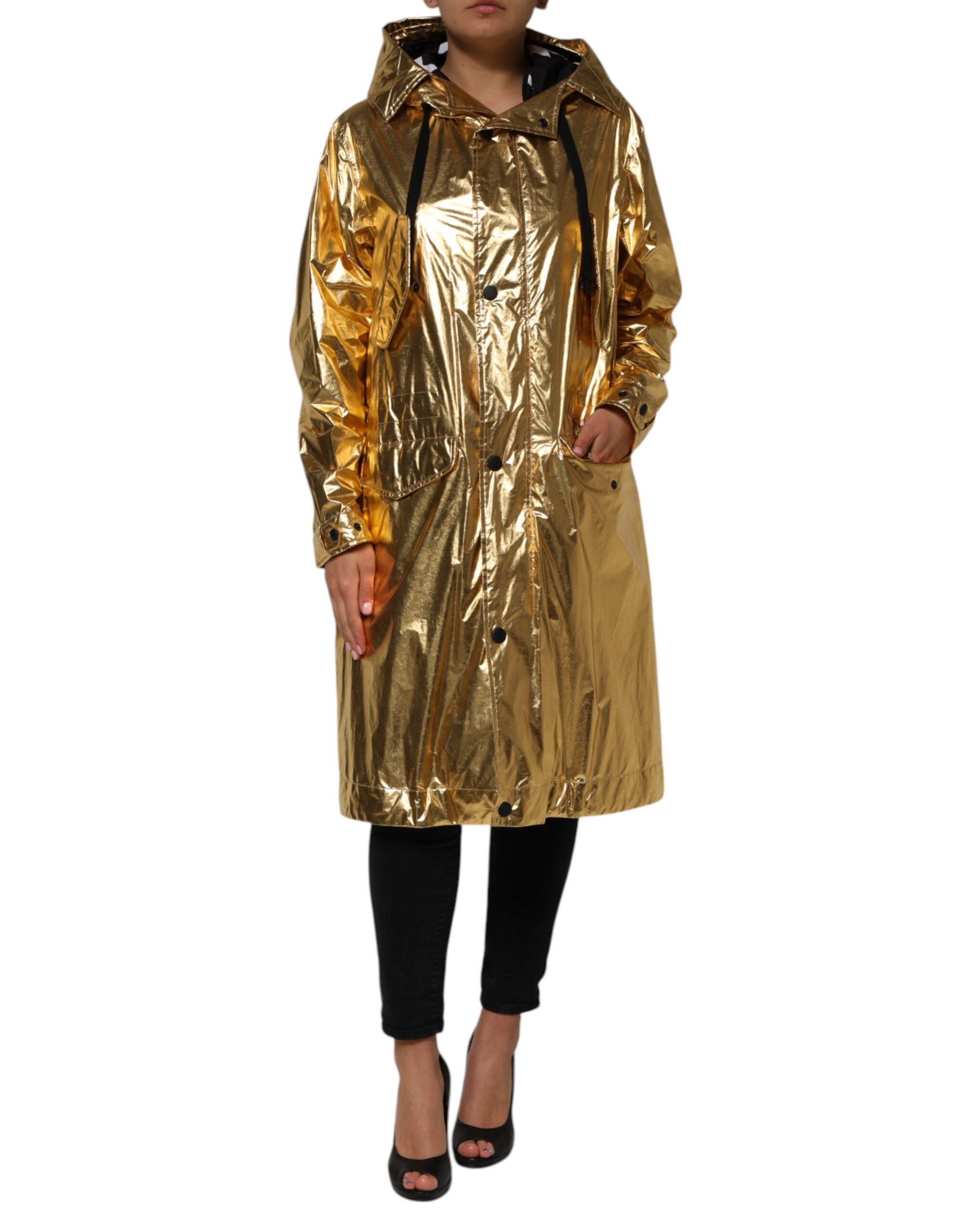 Dolce &amp; Gabbana Guld Hættetrøje med Lange Ærmer Trenchcoat