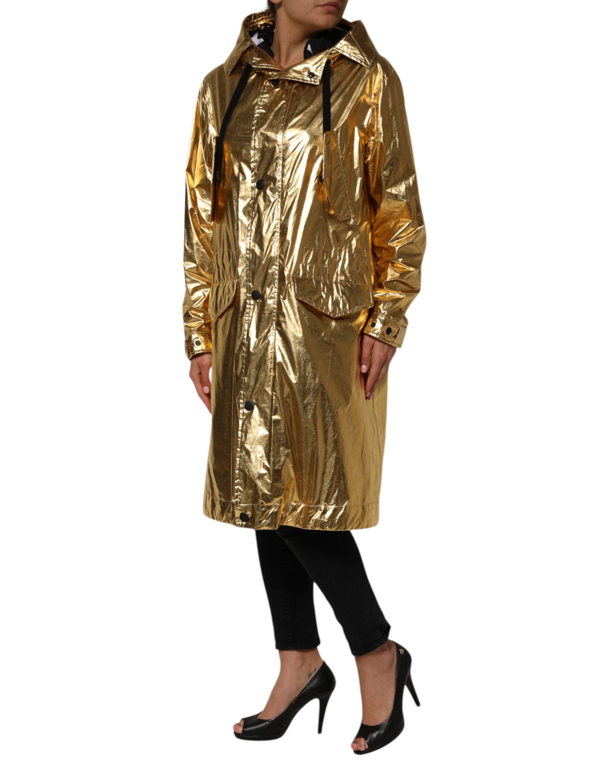 Dolce &amp; Gabbana Guld Hættetrøje med Lange Ærmer Trenchcoat
