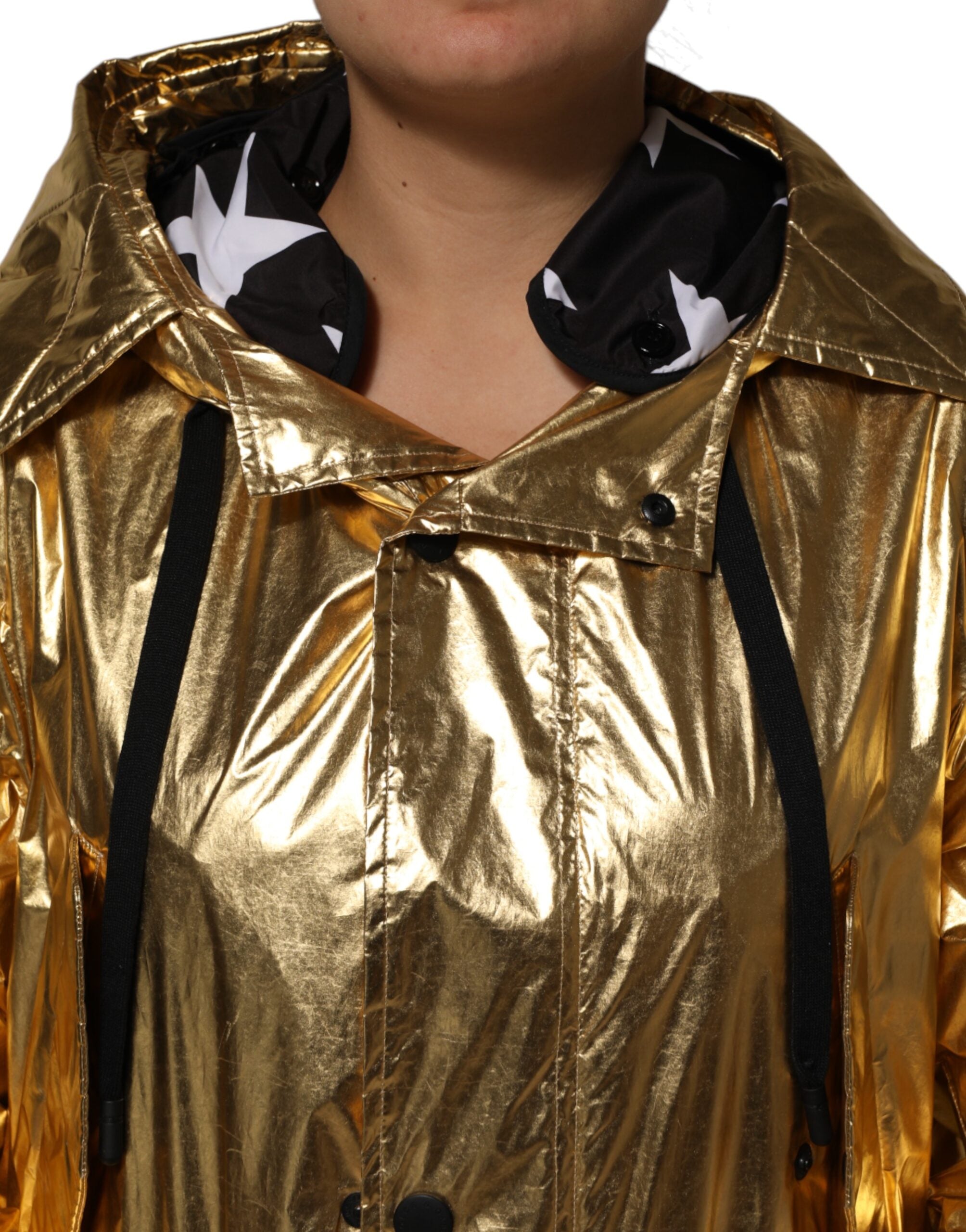 Dolce &amp; Gabbana Guld Hættetrøje med Lange Ærmer Trenchcoat