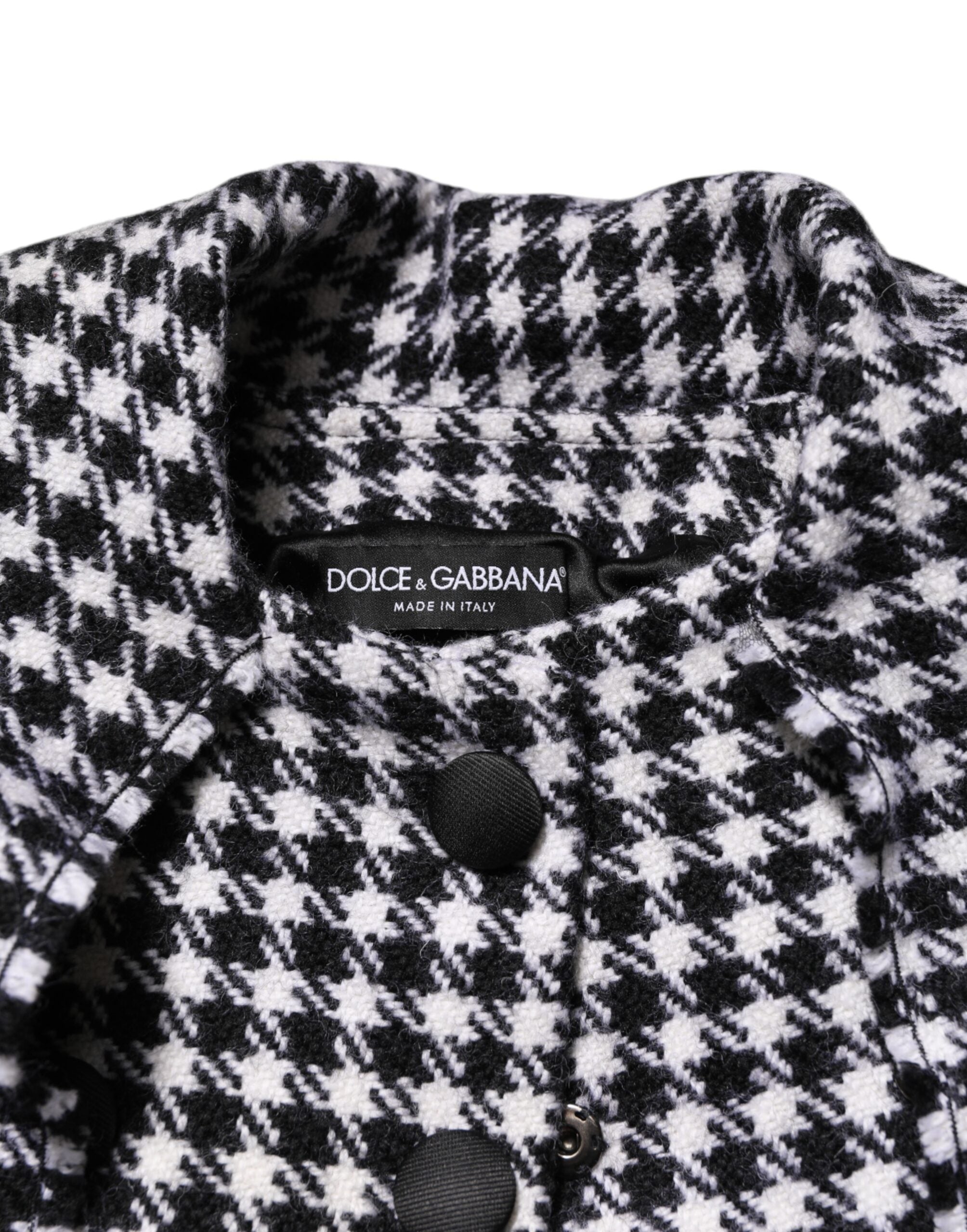 Dolce &amp; Gabbana Flerfärgad Ulljacka i Monokrom Mönstrad